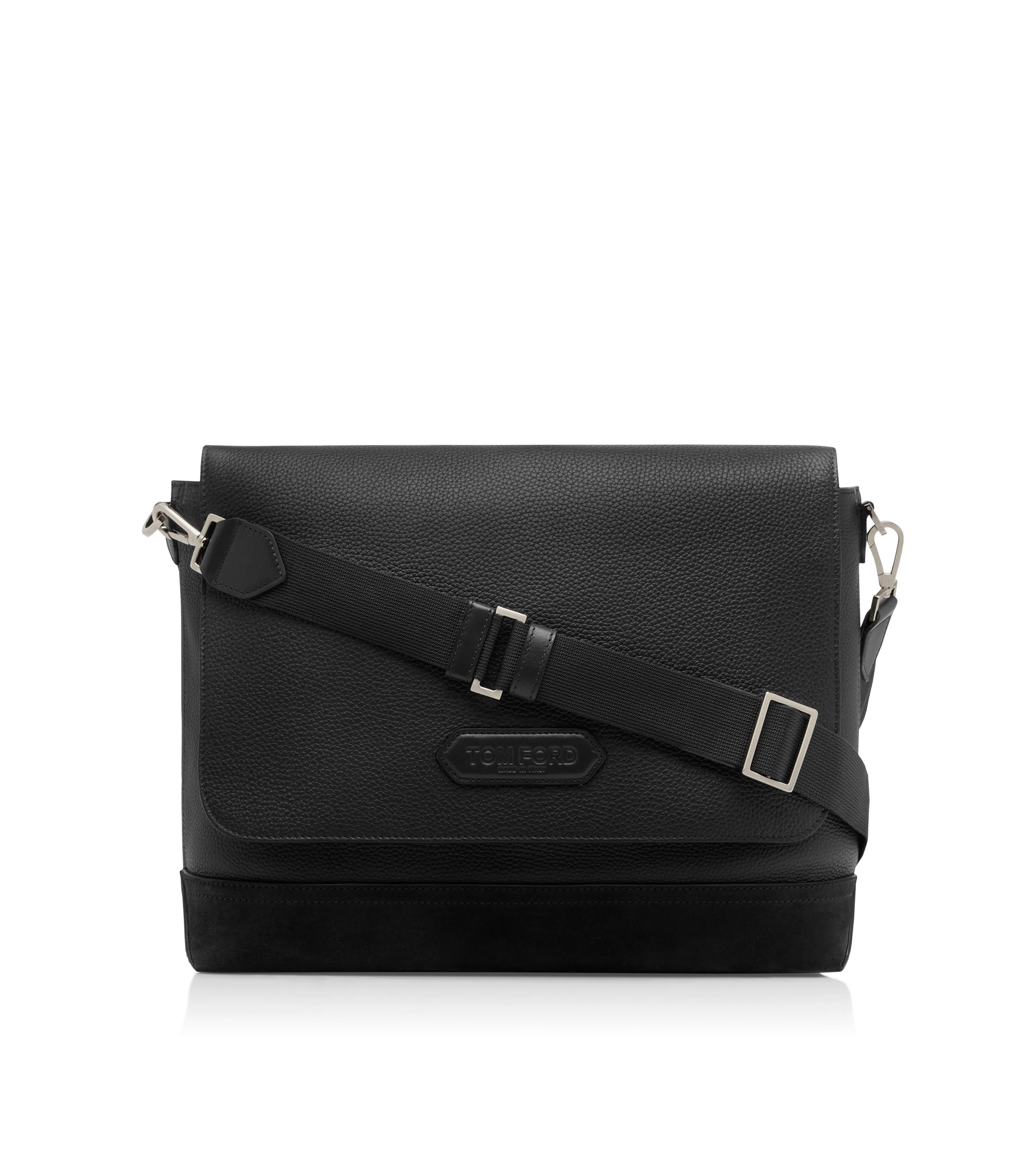 LEATHER AND SUEDE CHIC SPORT FLAP MESSENGER - 1