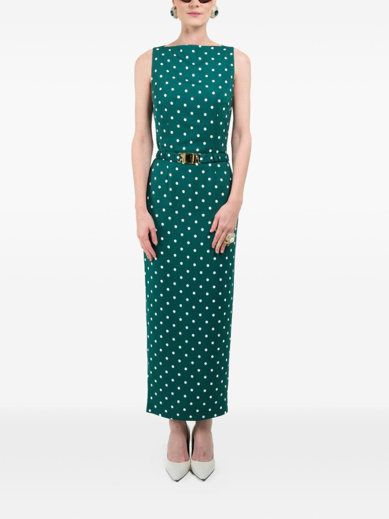 polka-dots straight-neckline maxi dress 3
