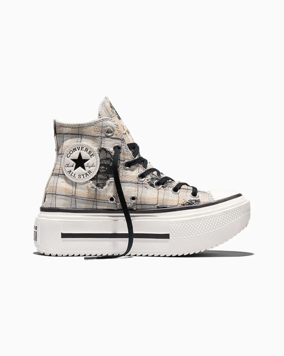 Chuck Taylor All Star Lift Double Stack Plaid & Lace - 1