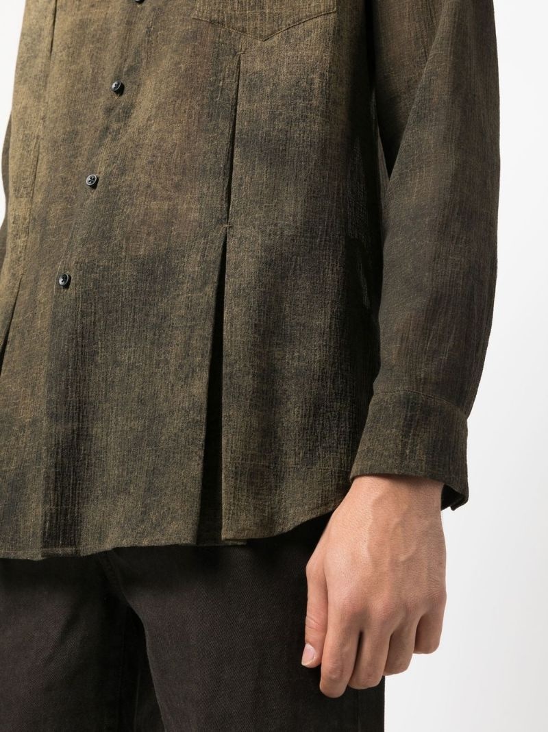 distressed-effect long-sleeved shirt - 5