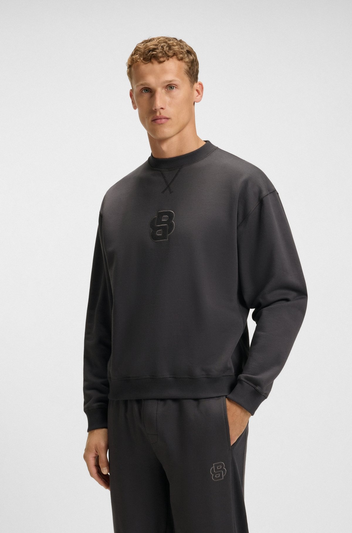 COTTON-TERRY SWEATSHIRT WITH DOUBLE B MONOGRAM - 2