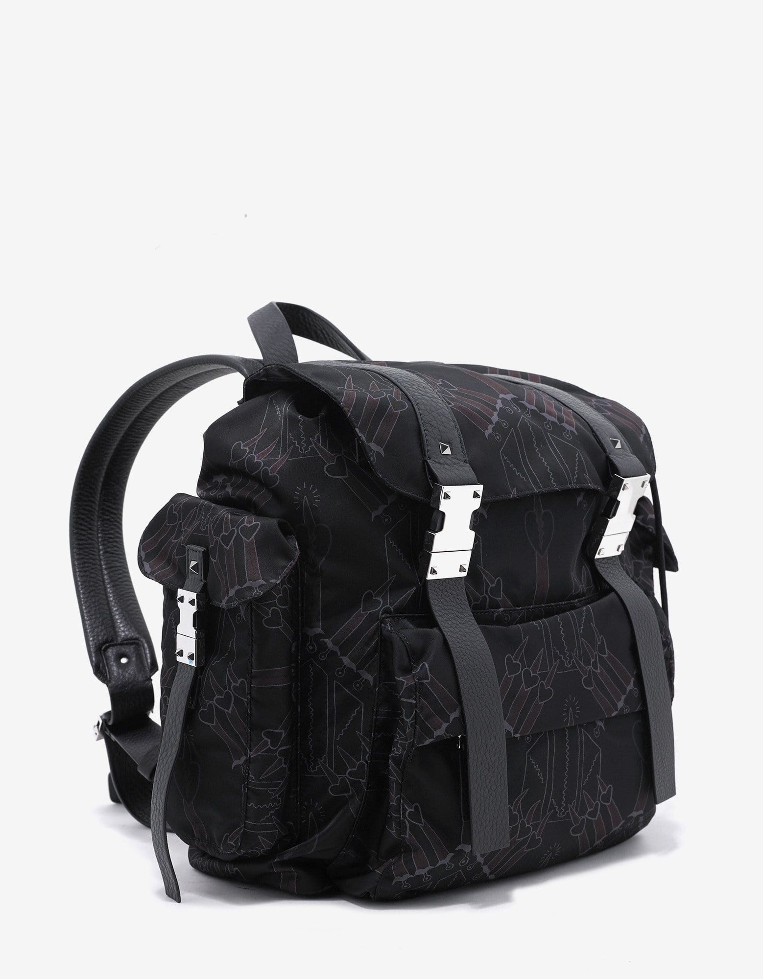 Black Loveblade Print Backpack - 2