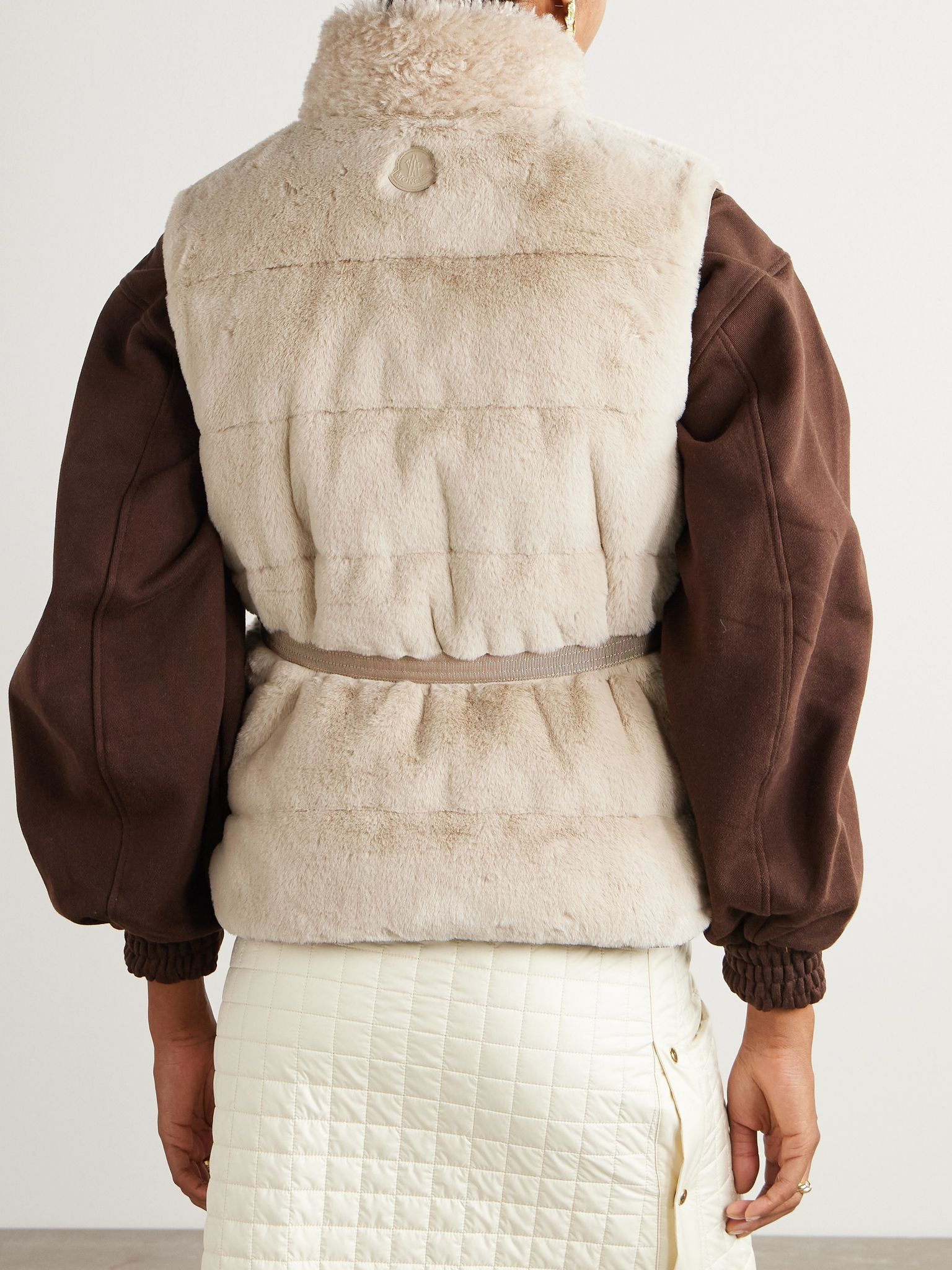 Joui belted plush down gilet Tan - 4