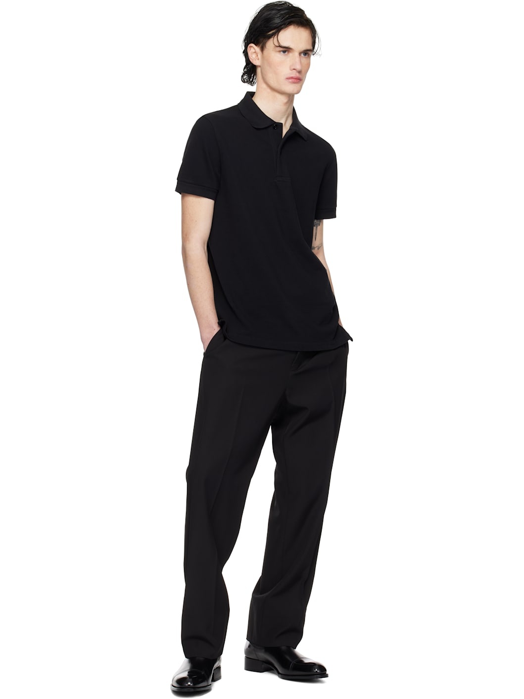 Black Tennis Piquet Polo - 4