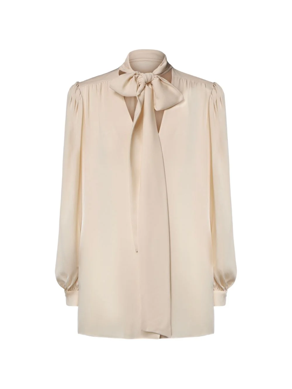 bow-detail silk shirt - 1