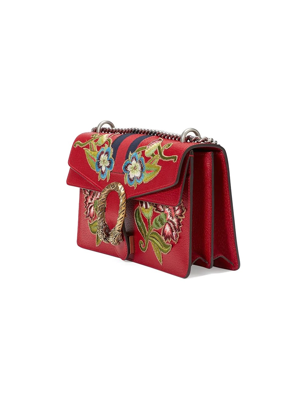 Dionysus embroidered leather shoulder bag - 4