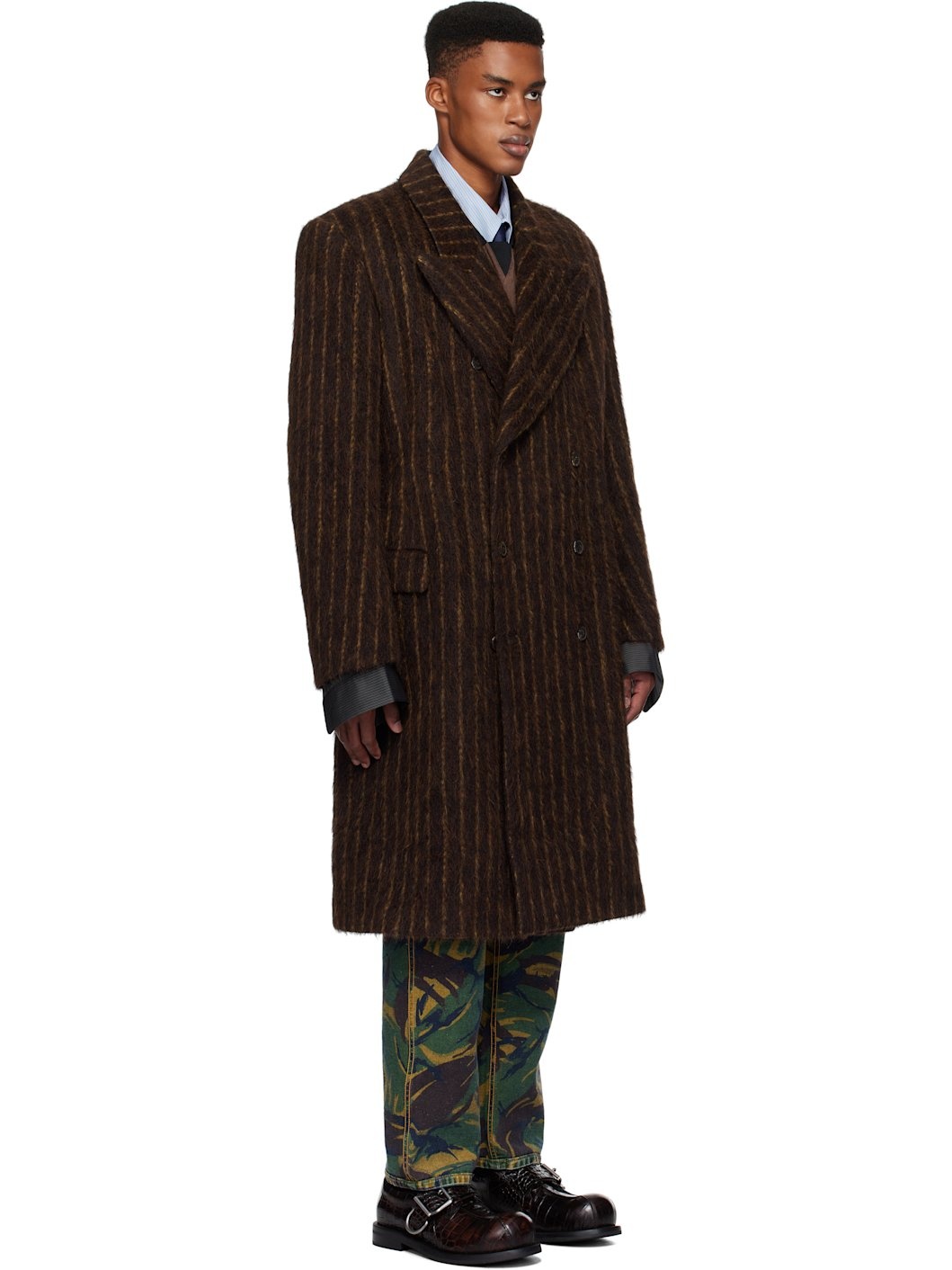 Brown Double Breasted Shirt Coat - 2