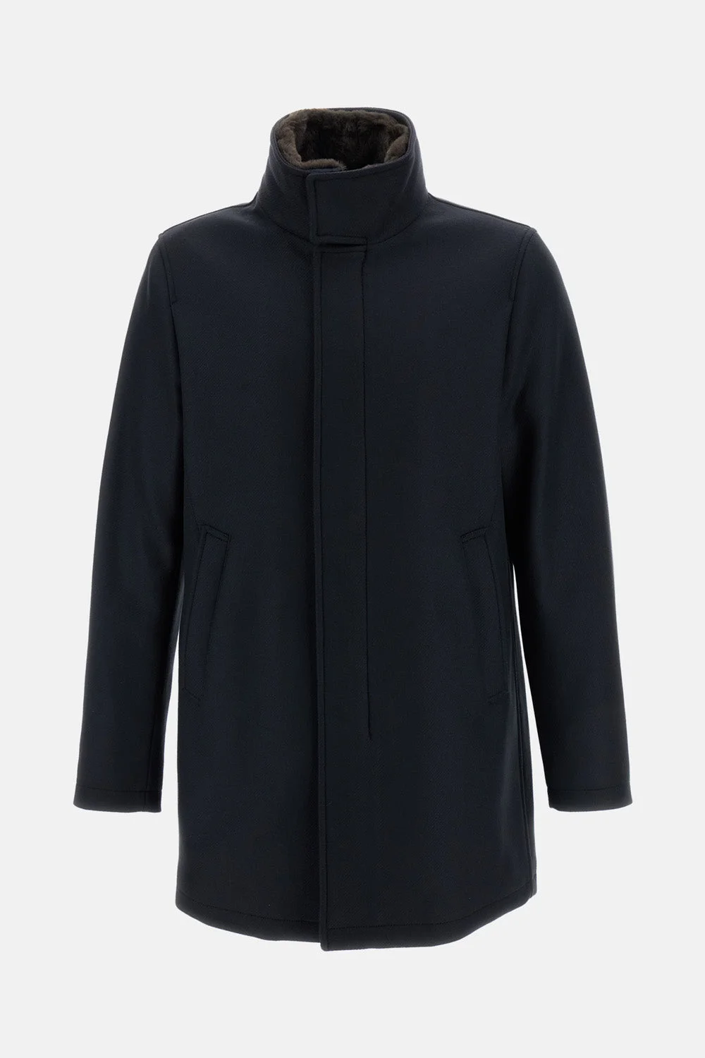 WOOL COAT WITH ECOFUR - 1