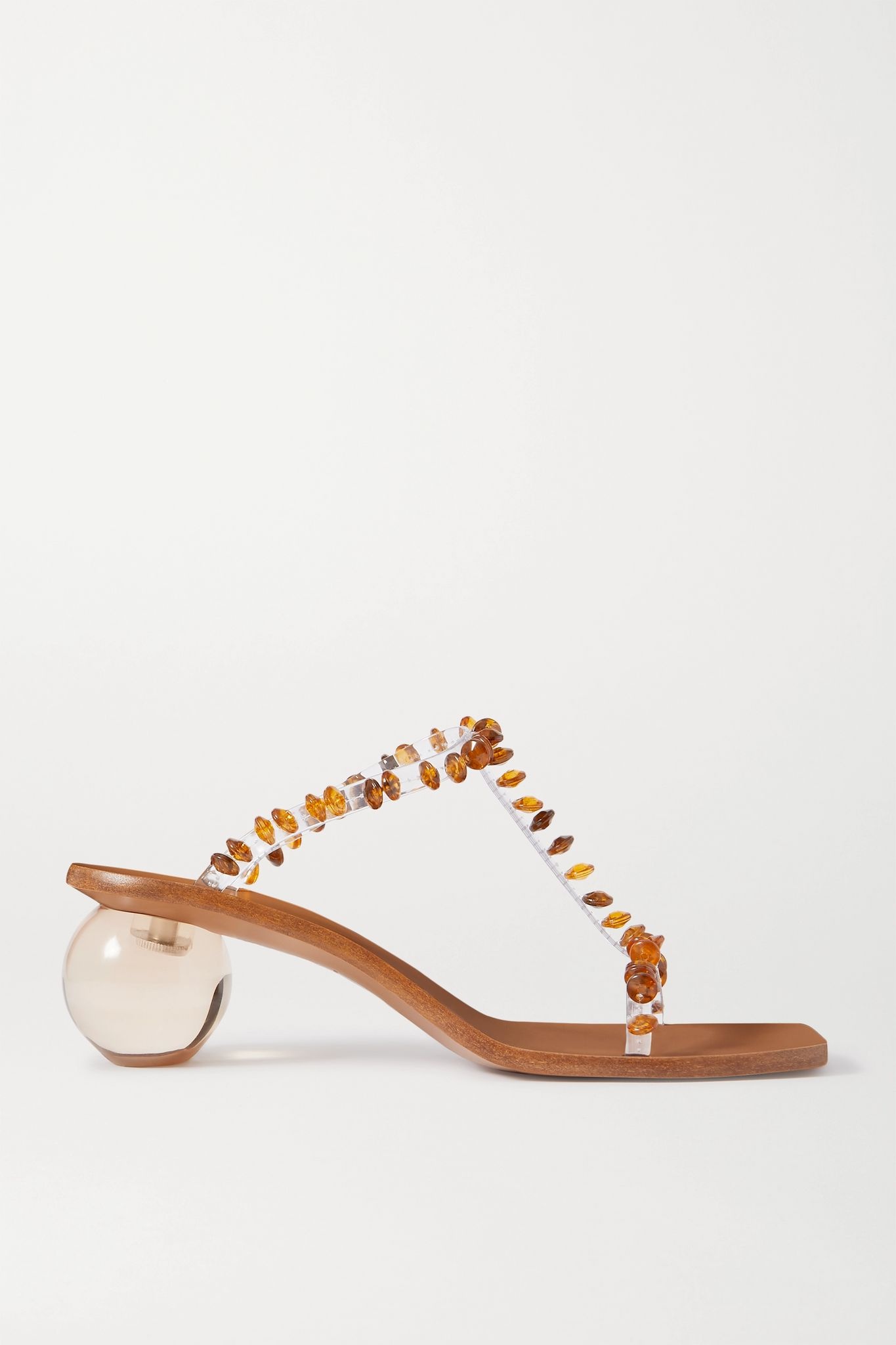 Clio bead-embellished PVC mules - 1