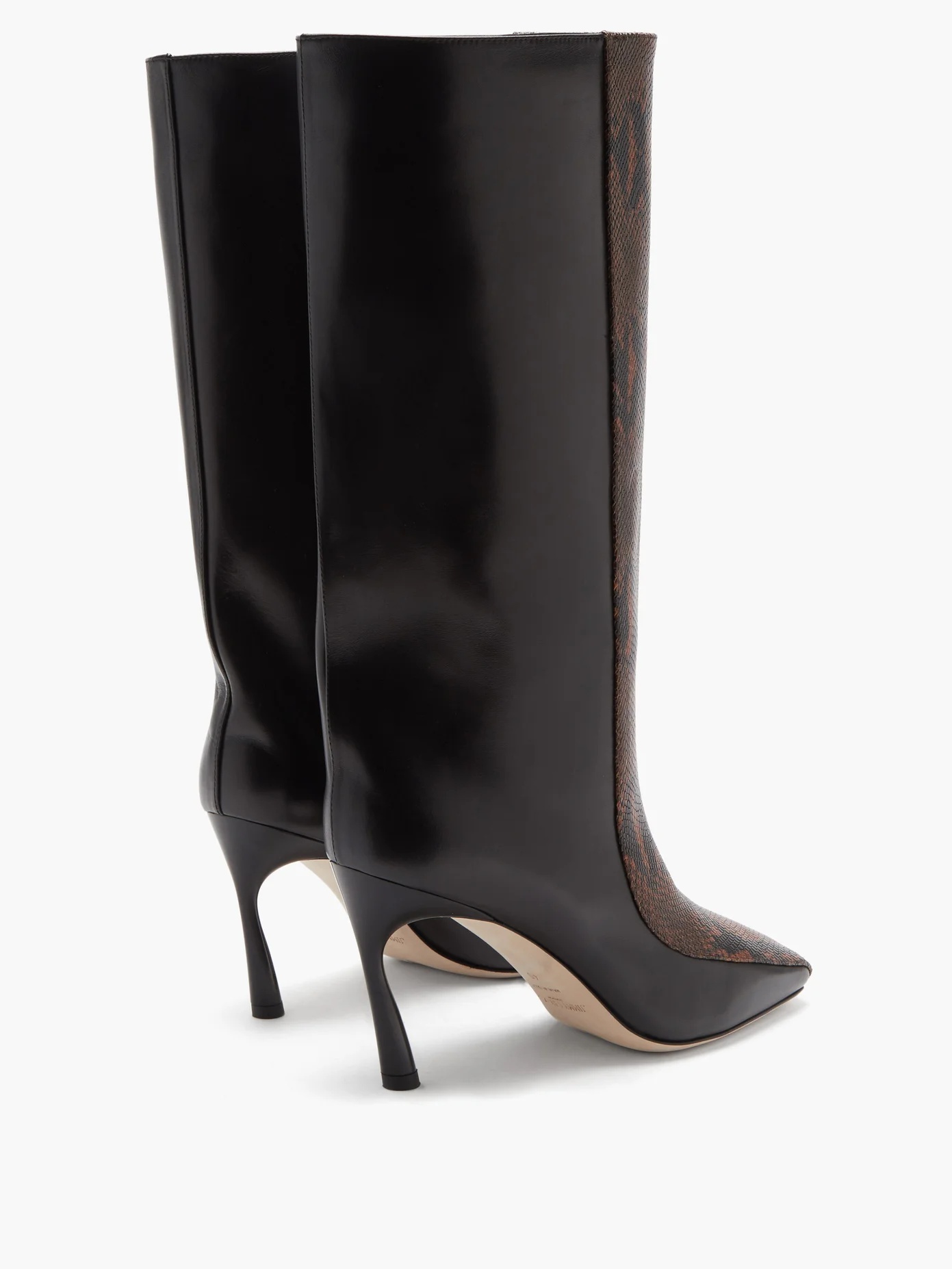 Mabyn 85 snake-effect leather knee-high boots - 4