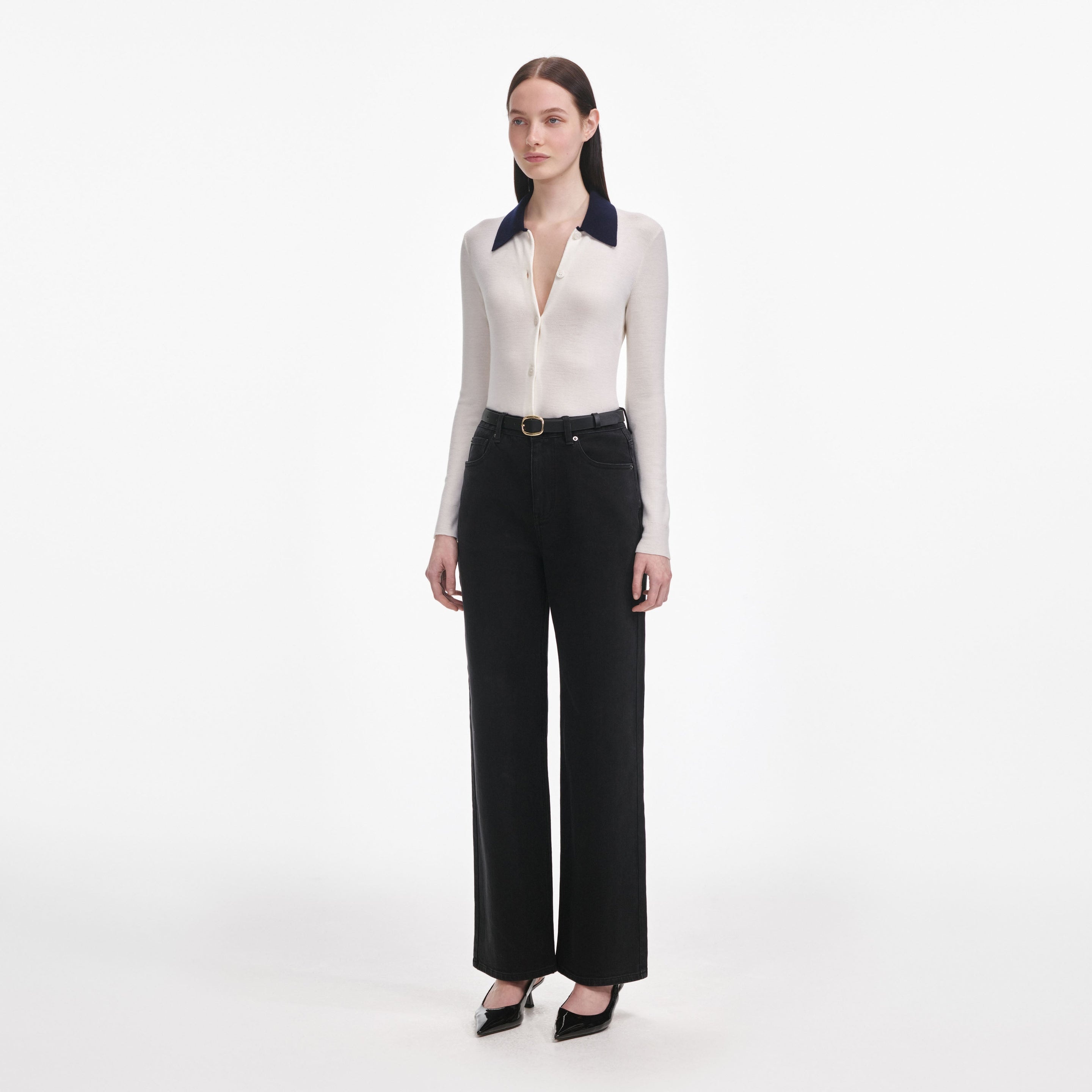 Black Straight Leg Jeans - 2