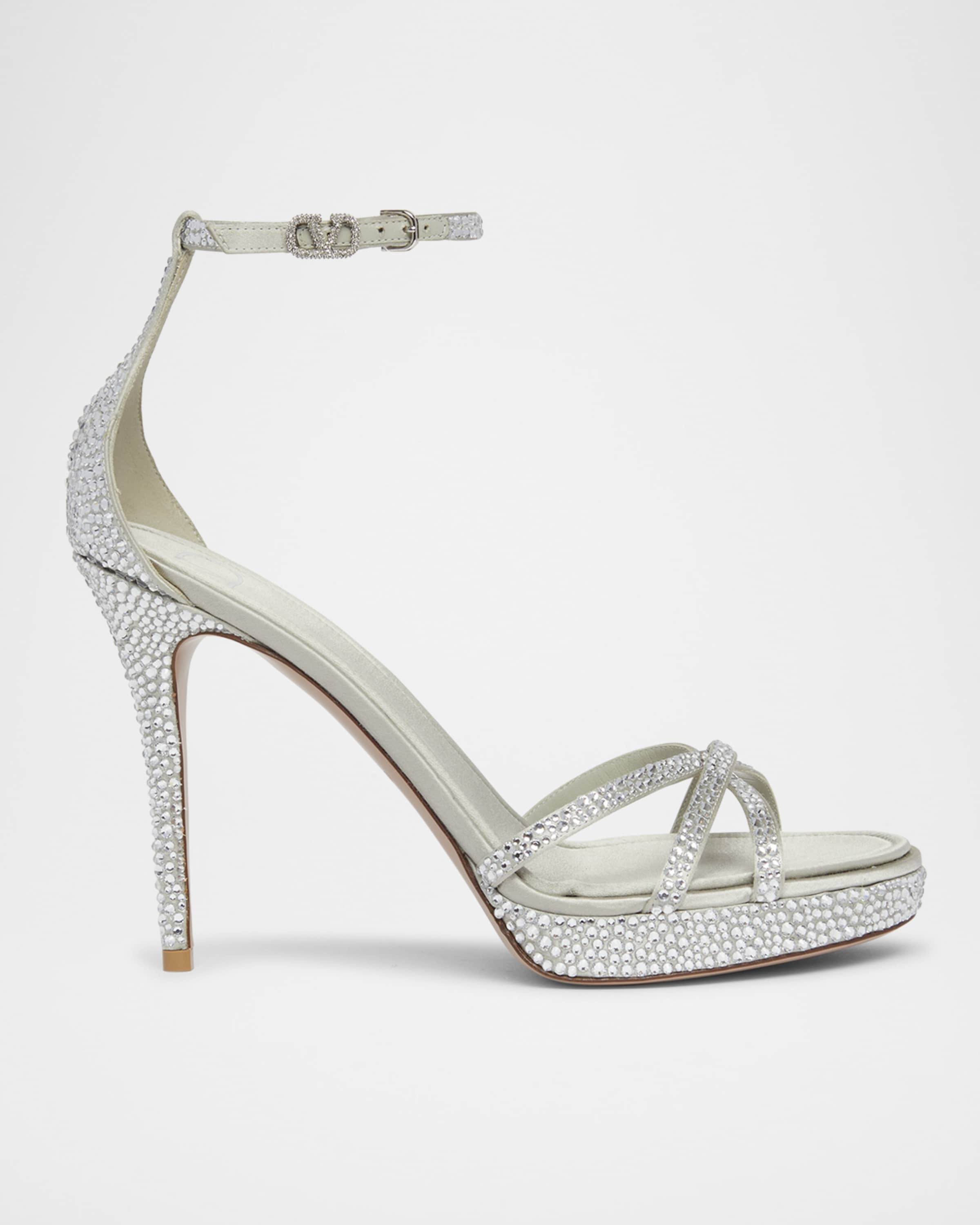 Crystal Glam Ankle-Strap Glam Sandals - 1