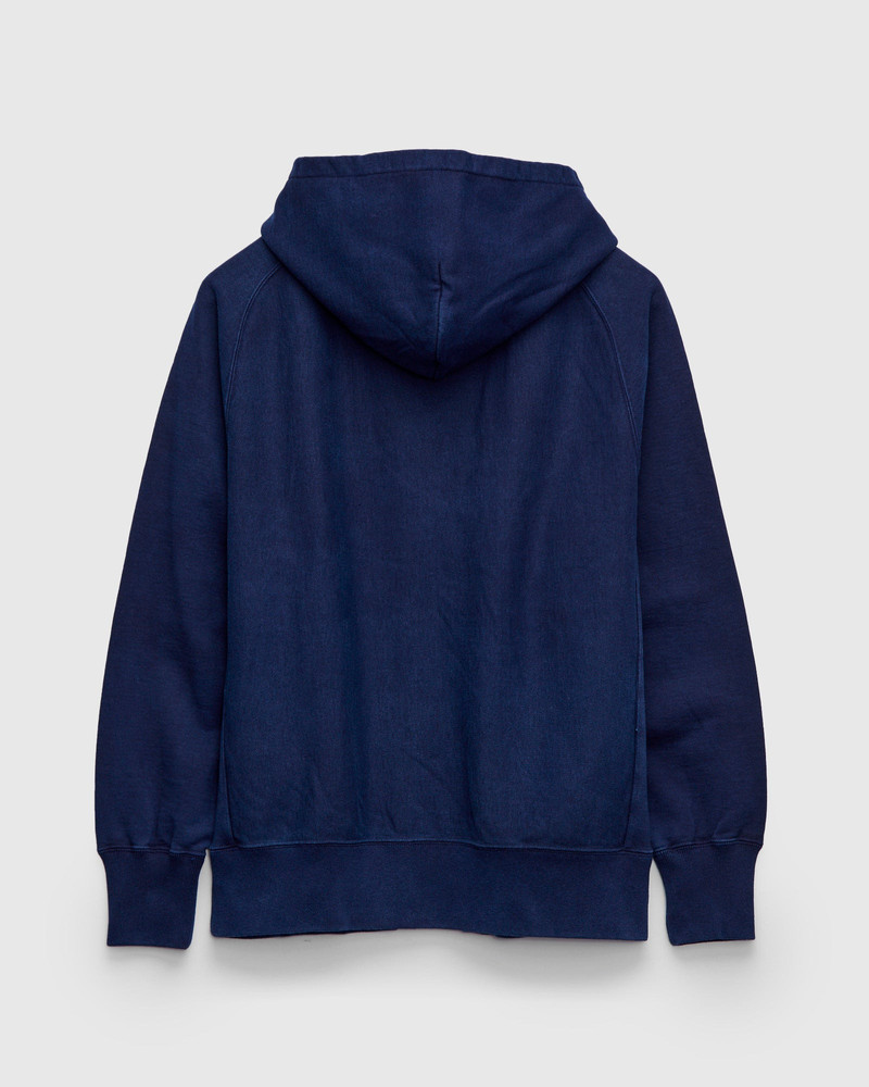 Blue Blue Japan Organic Hand-Dyed Zip Hoodie in Indigo outlook