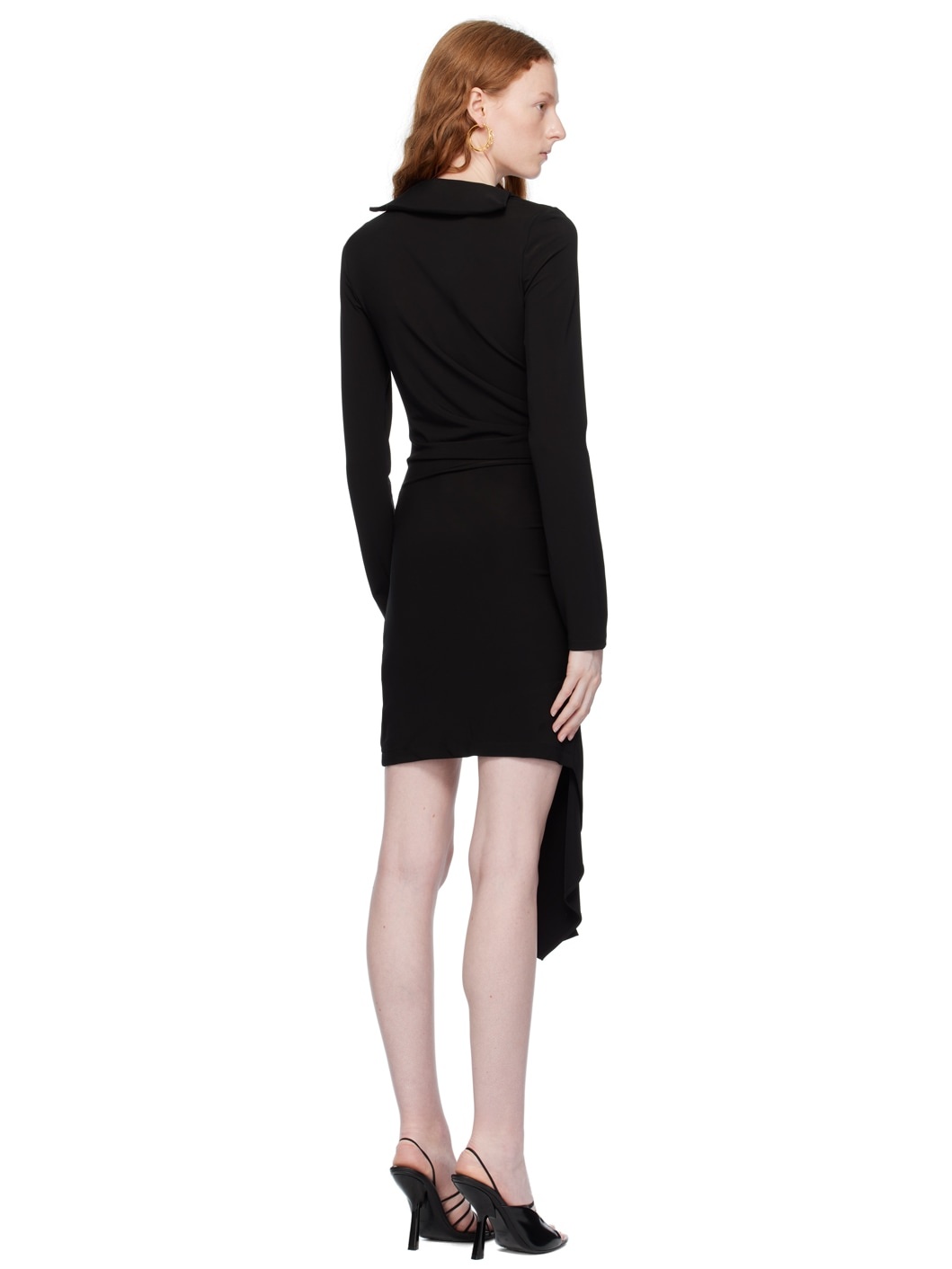 Black Asymmetrical Minidress - 3