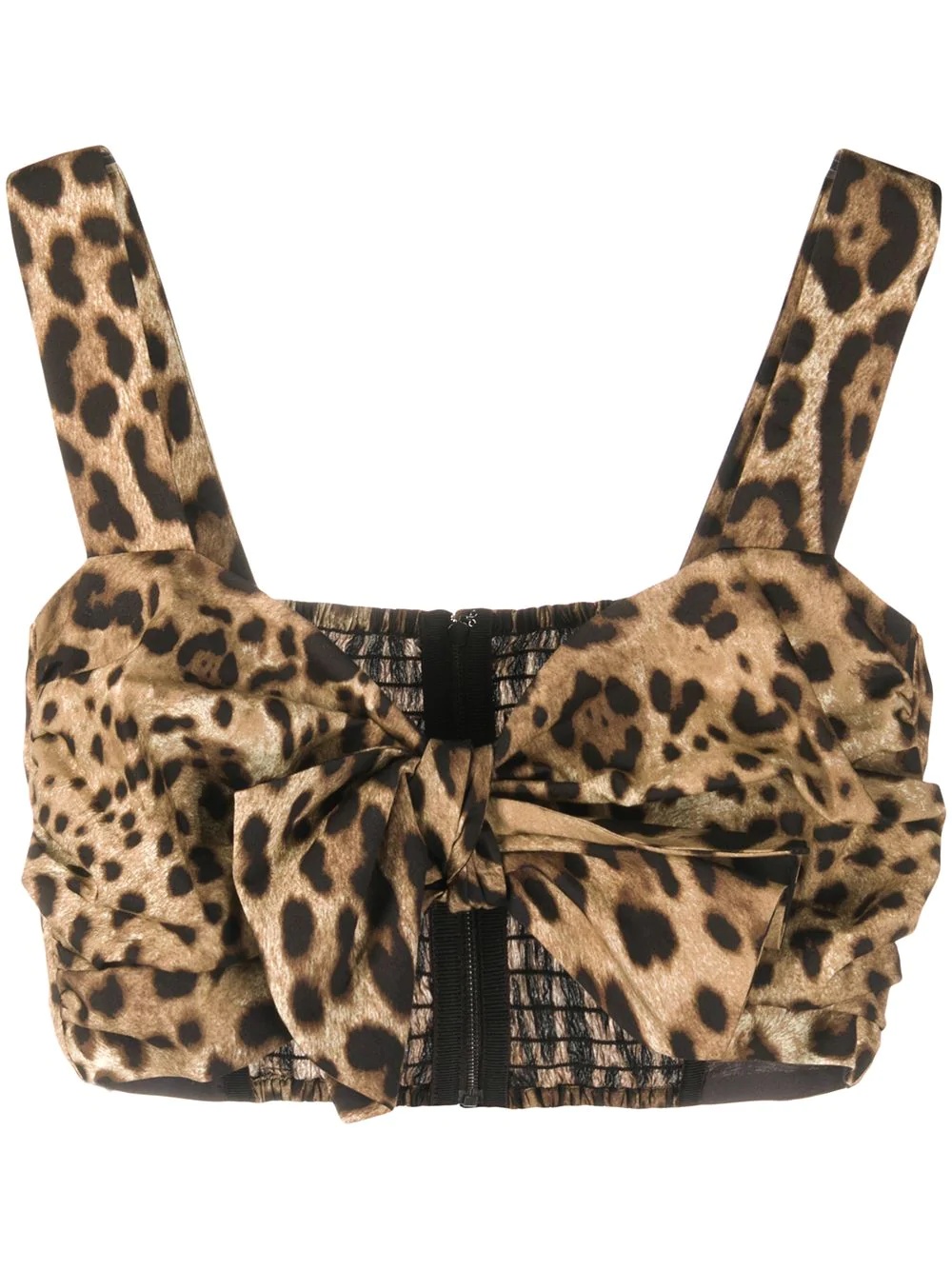 Dolce Gabbana leopard print crop top farfetch REVERSIBLE