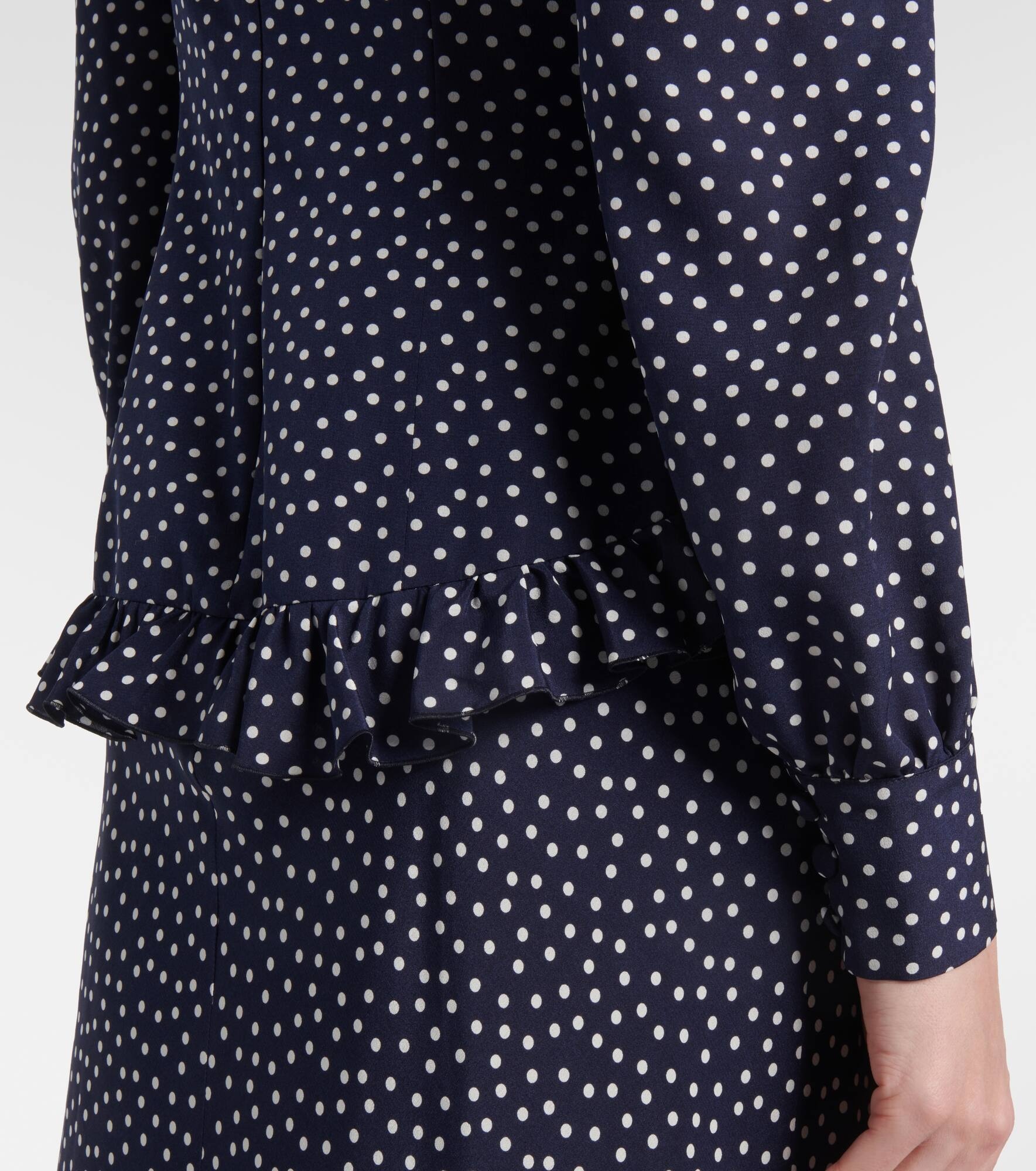 Polka-dot printed silk maxi dress - 5