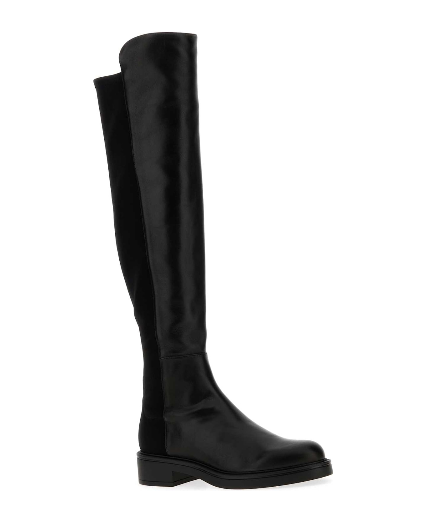 Black Nappa Leather And Fabric Celia Boots - 2