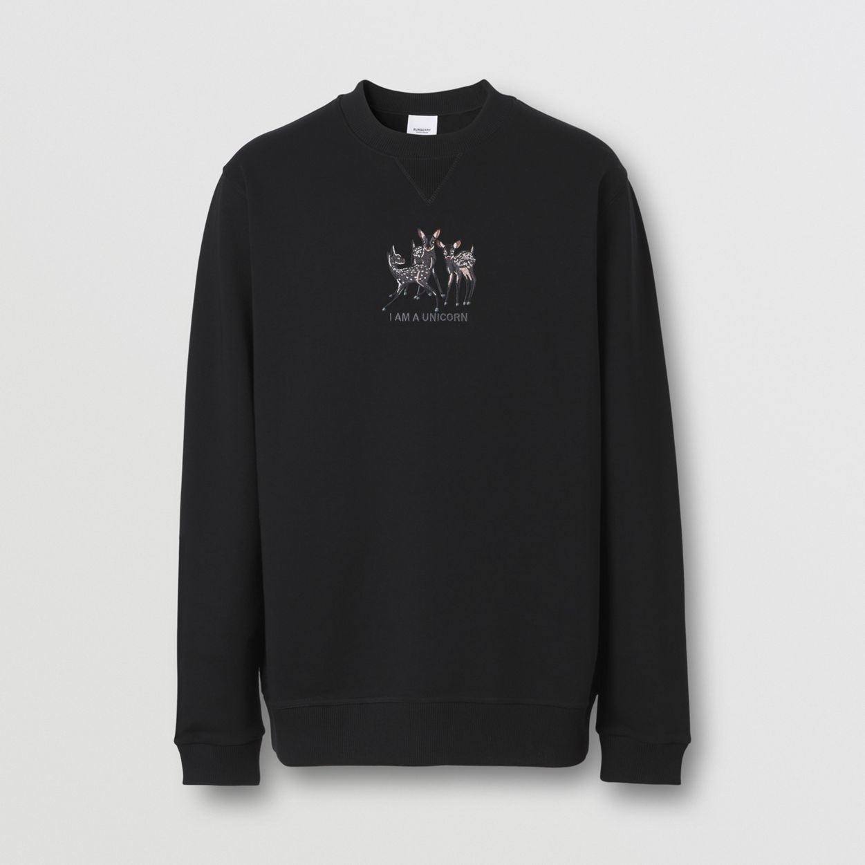 Embroidered Deer Cotton Sweatshirt - 1