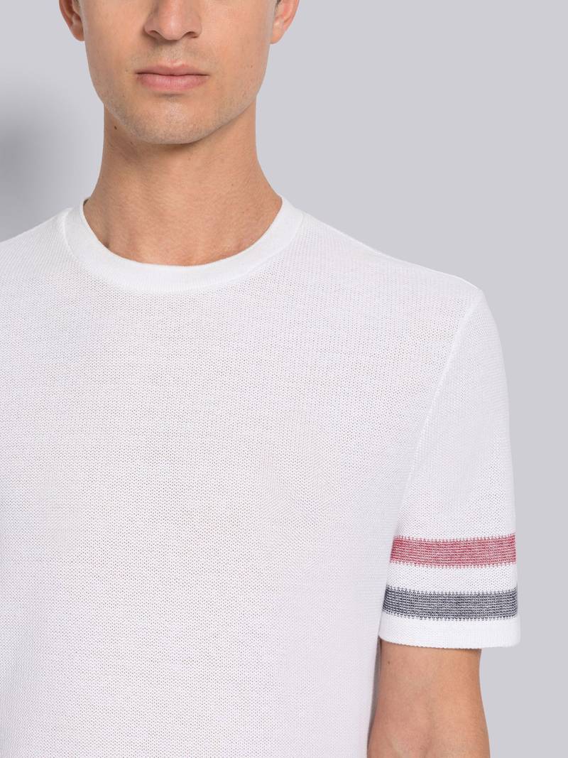 TEXTURED COTTON STRIPE SHORT SLEEVE TEE 5