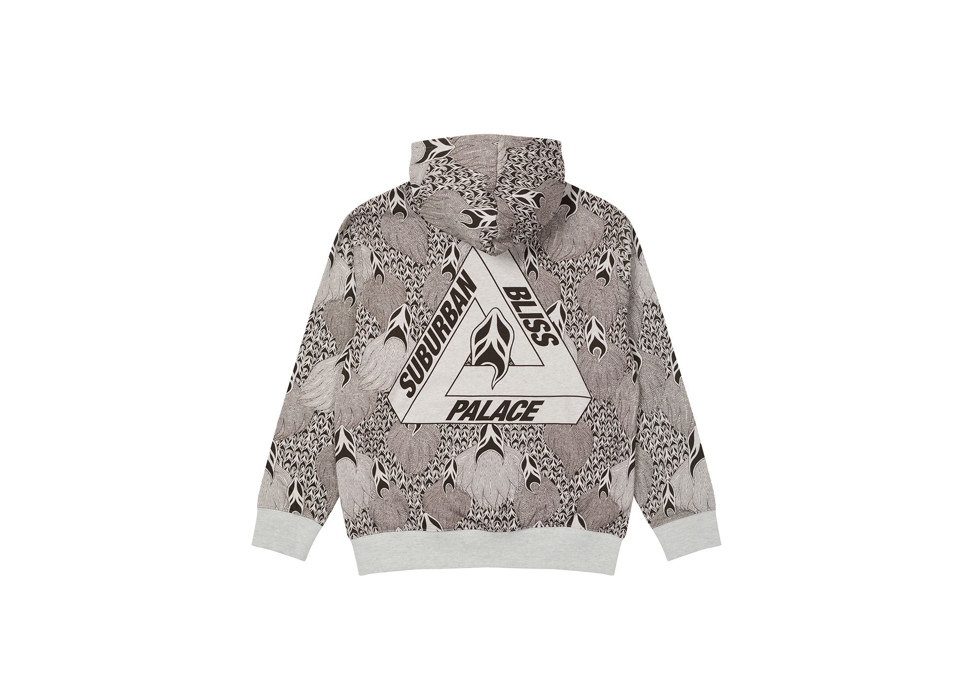 PALACE SUBURBAN BLISS GHOST HOOD GREY MARL - 2