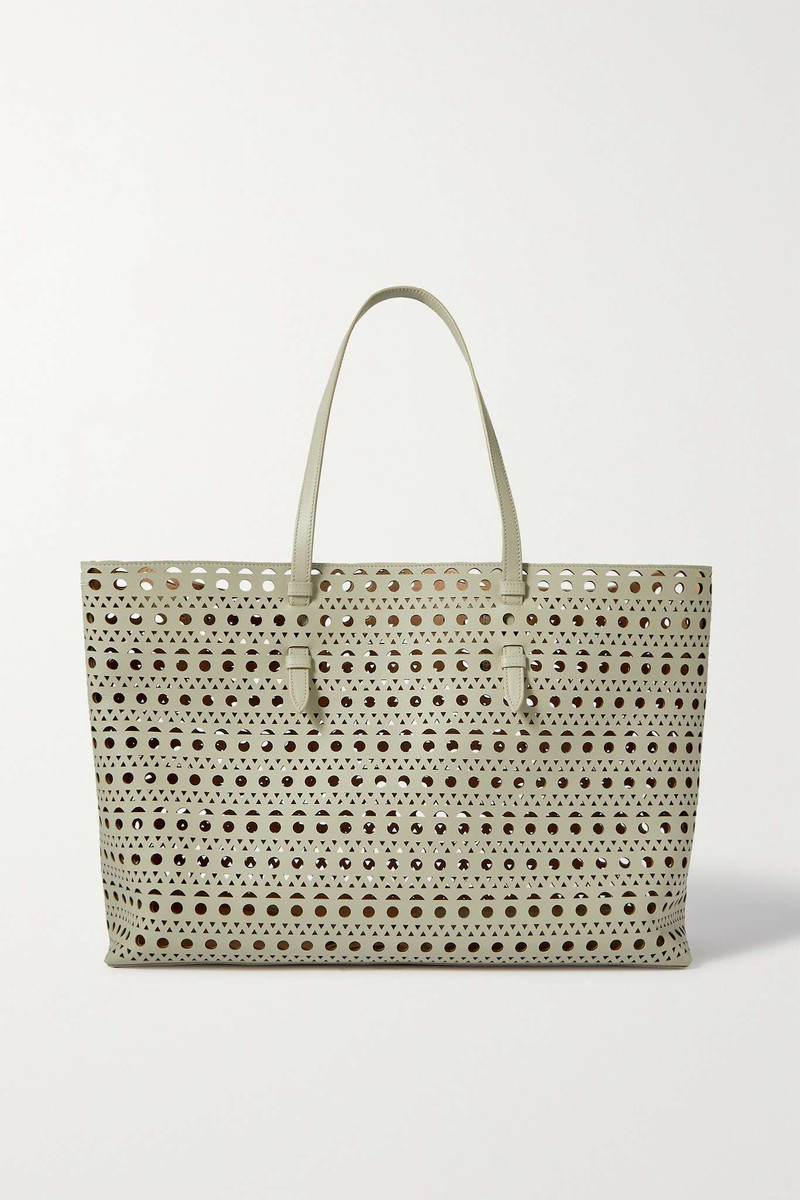 Mina 44 laser-cut leather tote 1