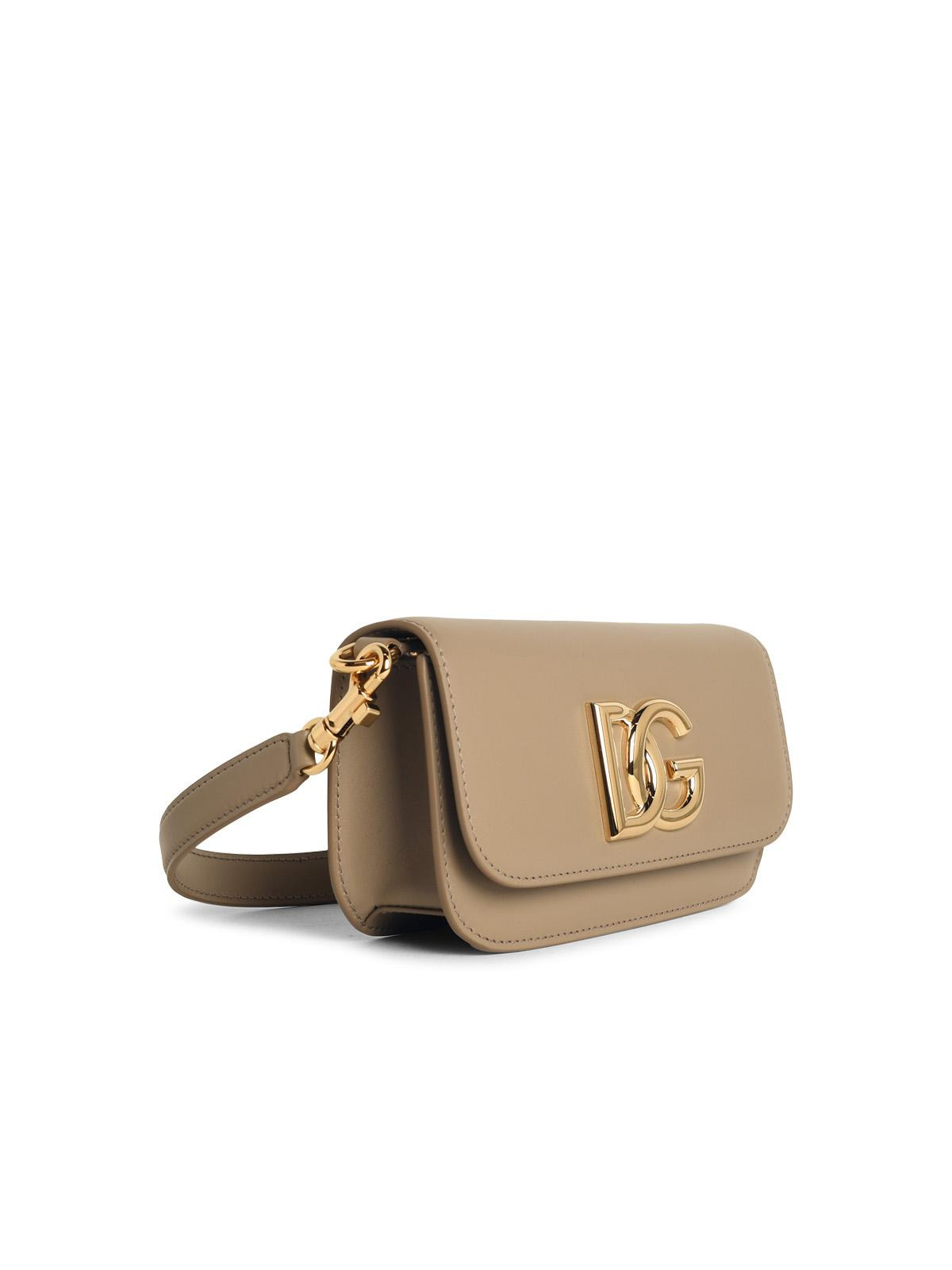 Dolce & Gabbana '3.5' Leather 'Taupe' Crossbody Bag Women - 2