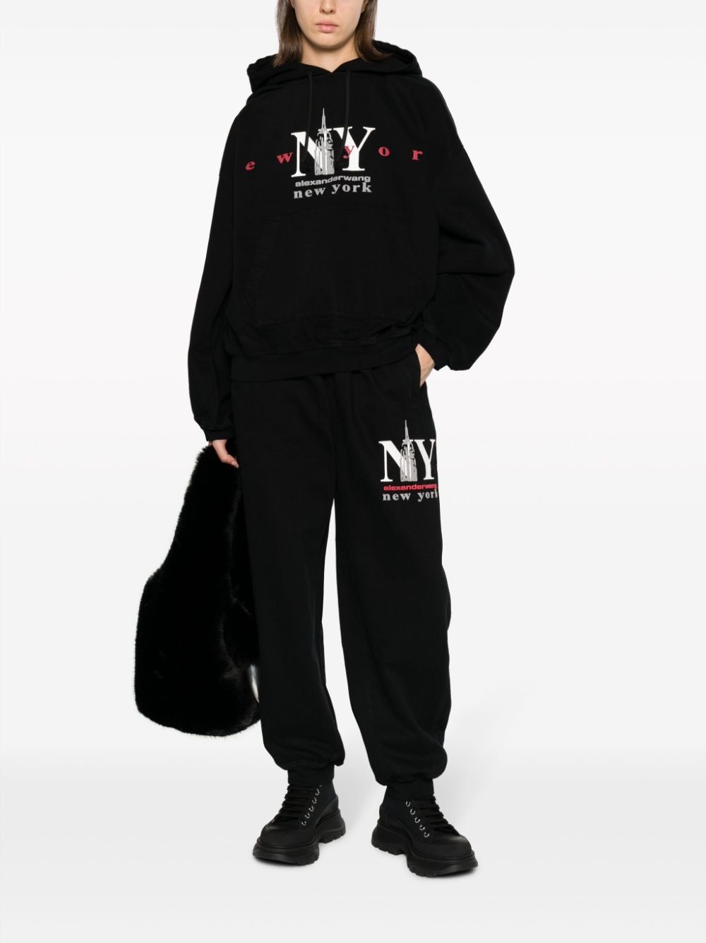 logo-print cotton-blend hoodie - 2