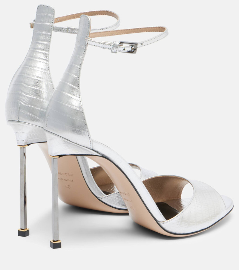 TOM FORD Spire metallic leather sandals outlook
