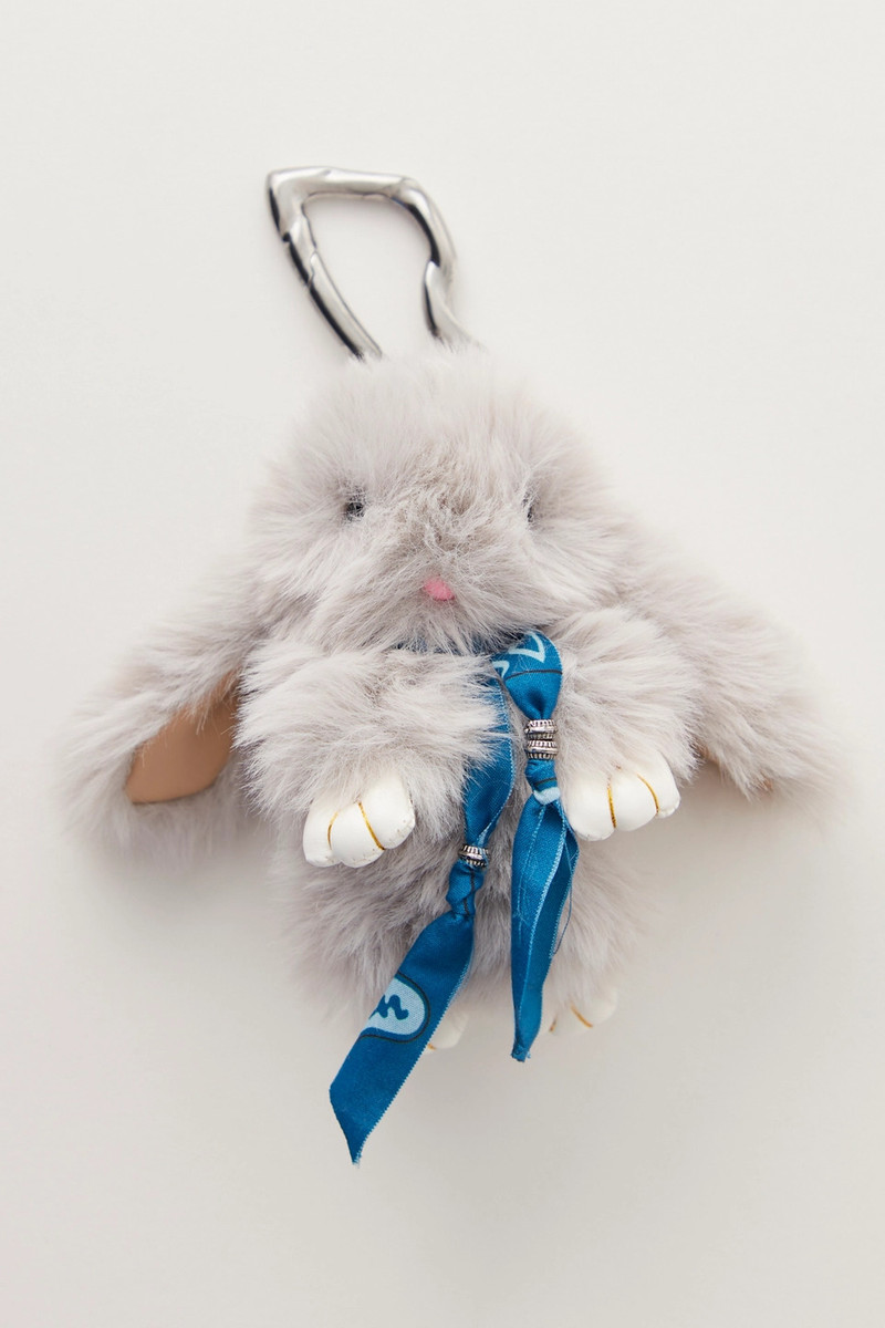 Fluffy Rabbit Bag Charm 3