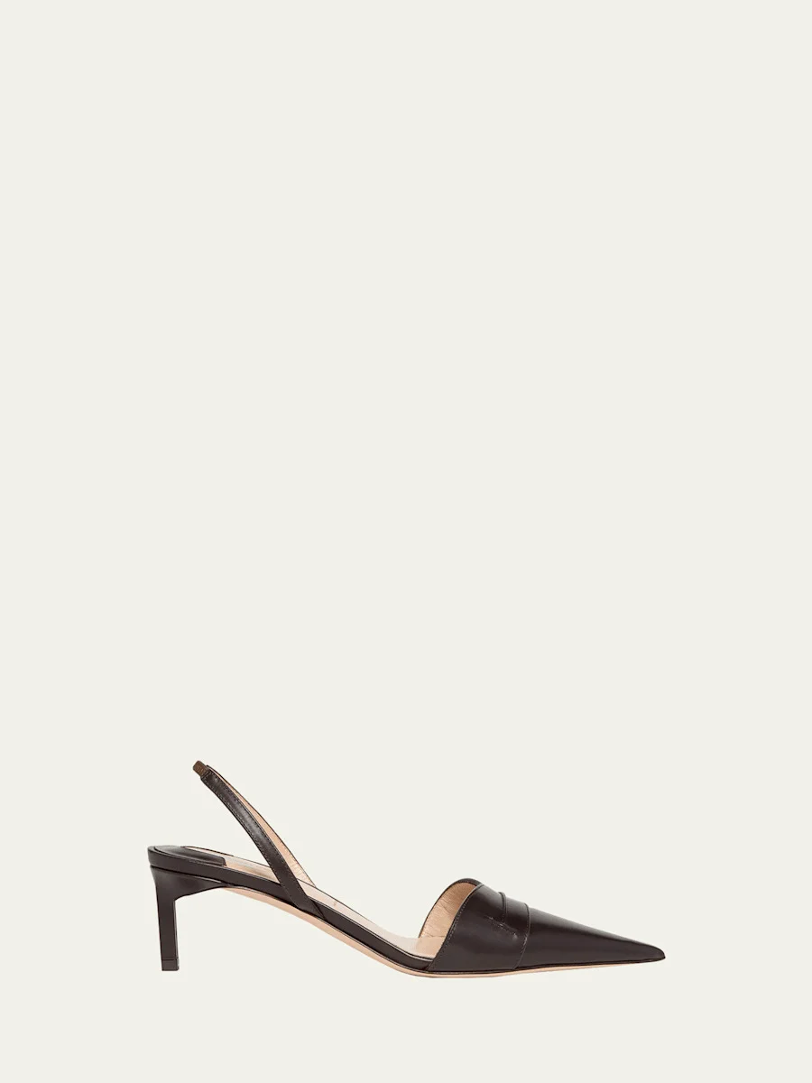 Eva Soft Calf Leather Slingback Pumps - 1