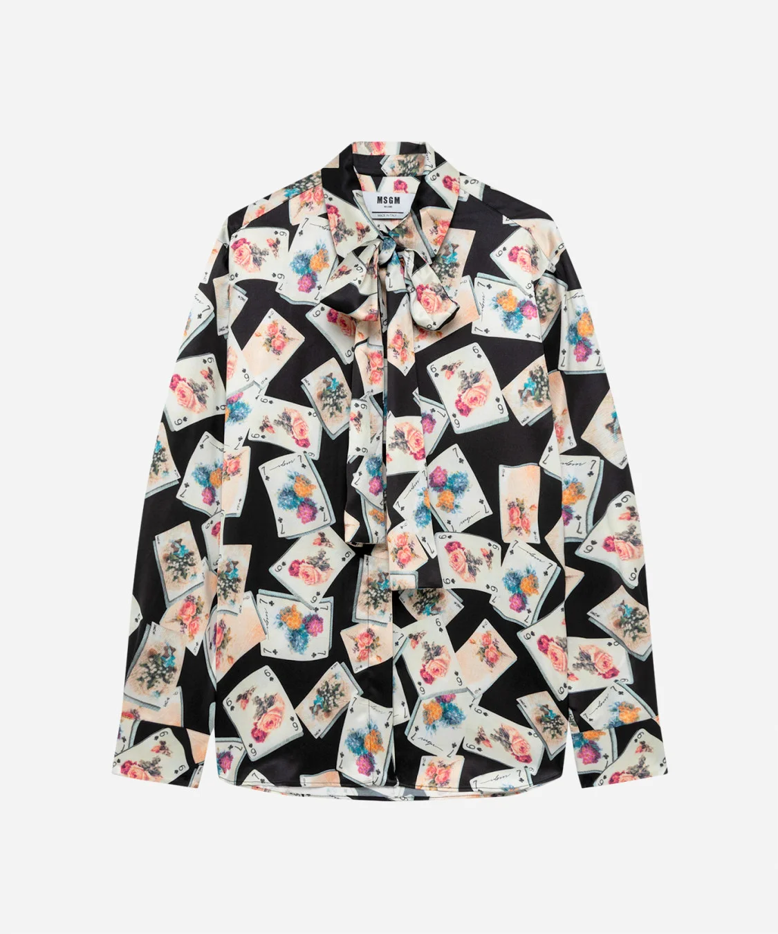 Printed shirt with scarf - 1