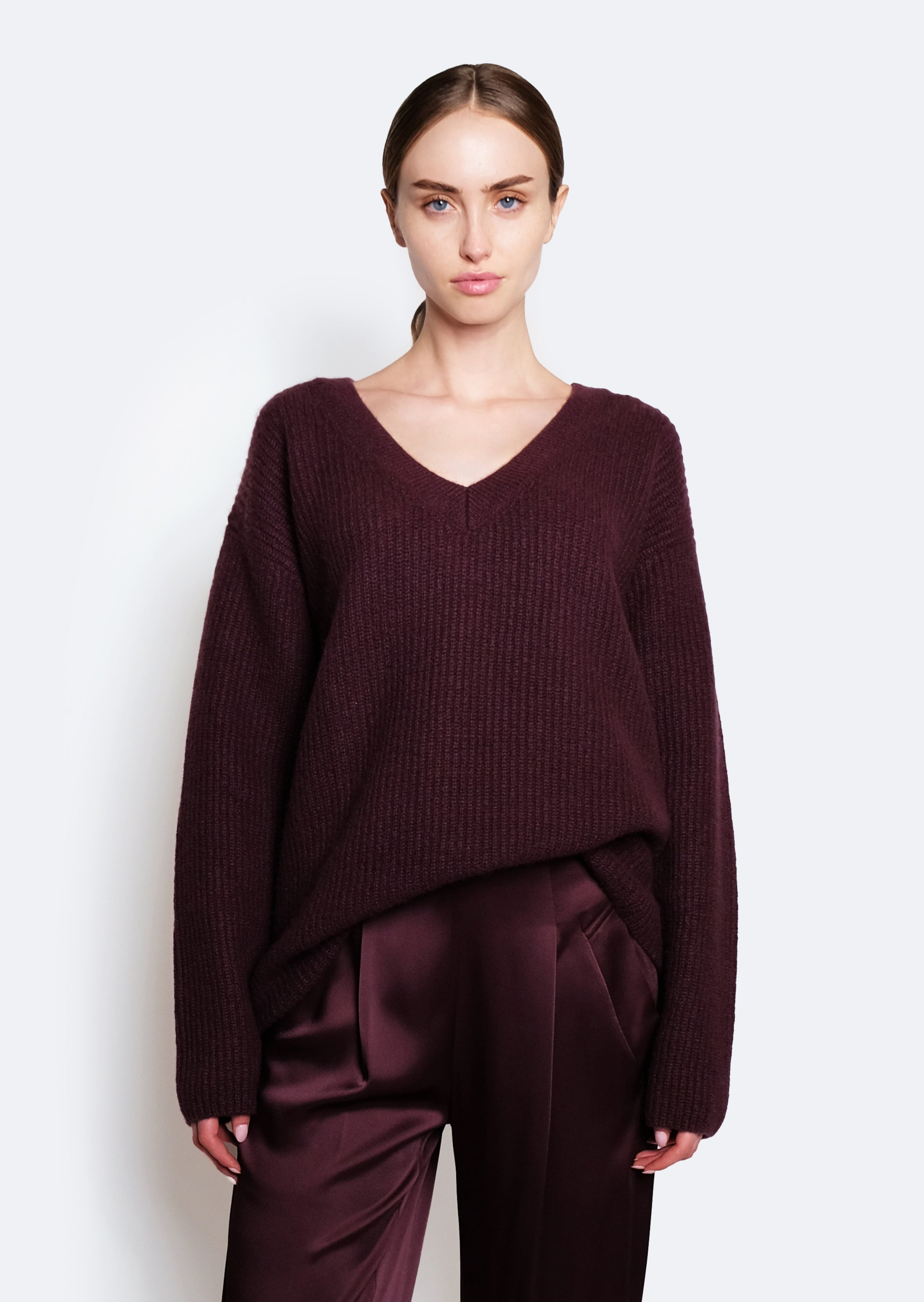 Cashmere V Neck Sweater - 4