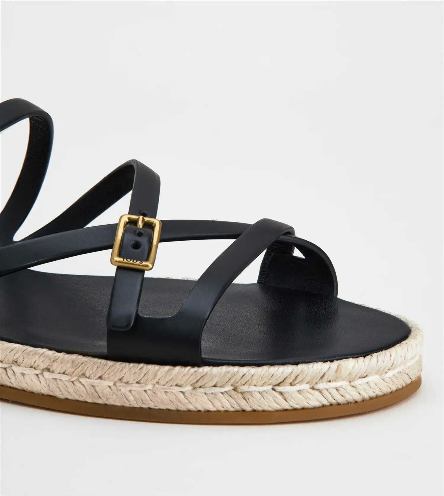 SANDALS IN LEATHER - BLACK - 4