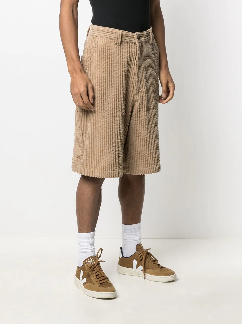 multi-pocket corduroy shorts - 3