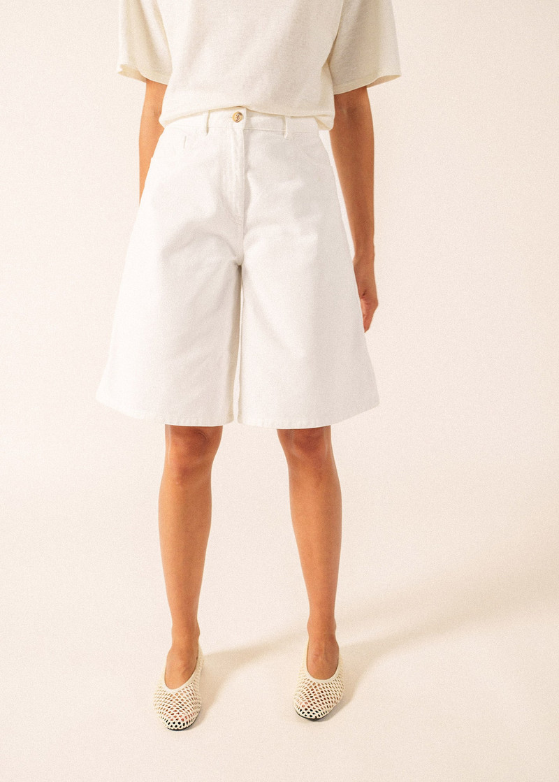 MANON Denim Wide-Leg Bermuda Shorts 3