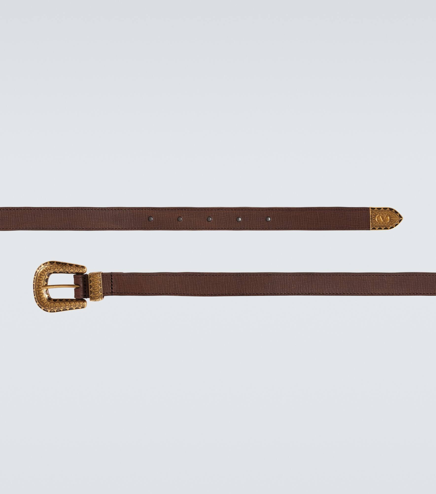VLogo leather belt - 4