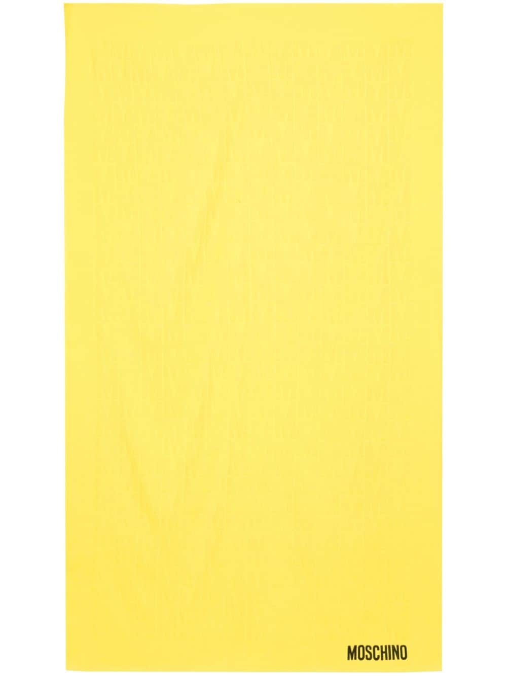 jacquard-logo cotton beach towel - 2