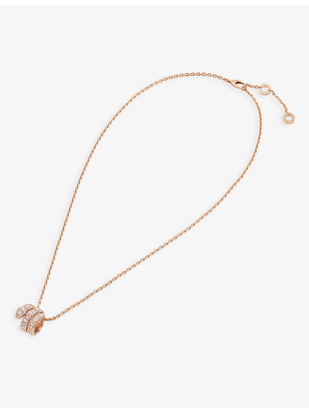 Serpenti Viper 18ct rose-gold and 0.63ct round-cut diamond pendant necklace - 2