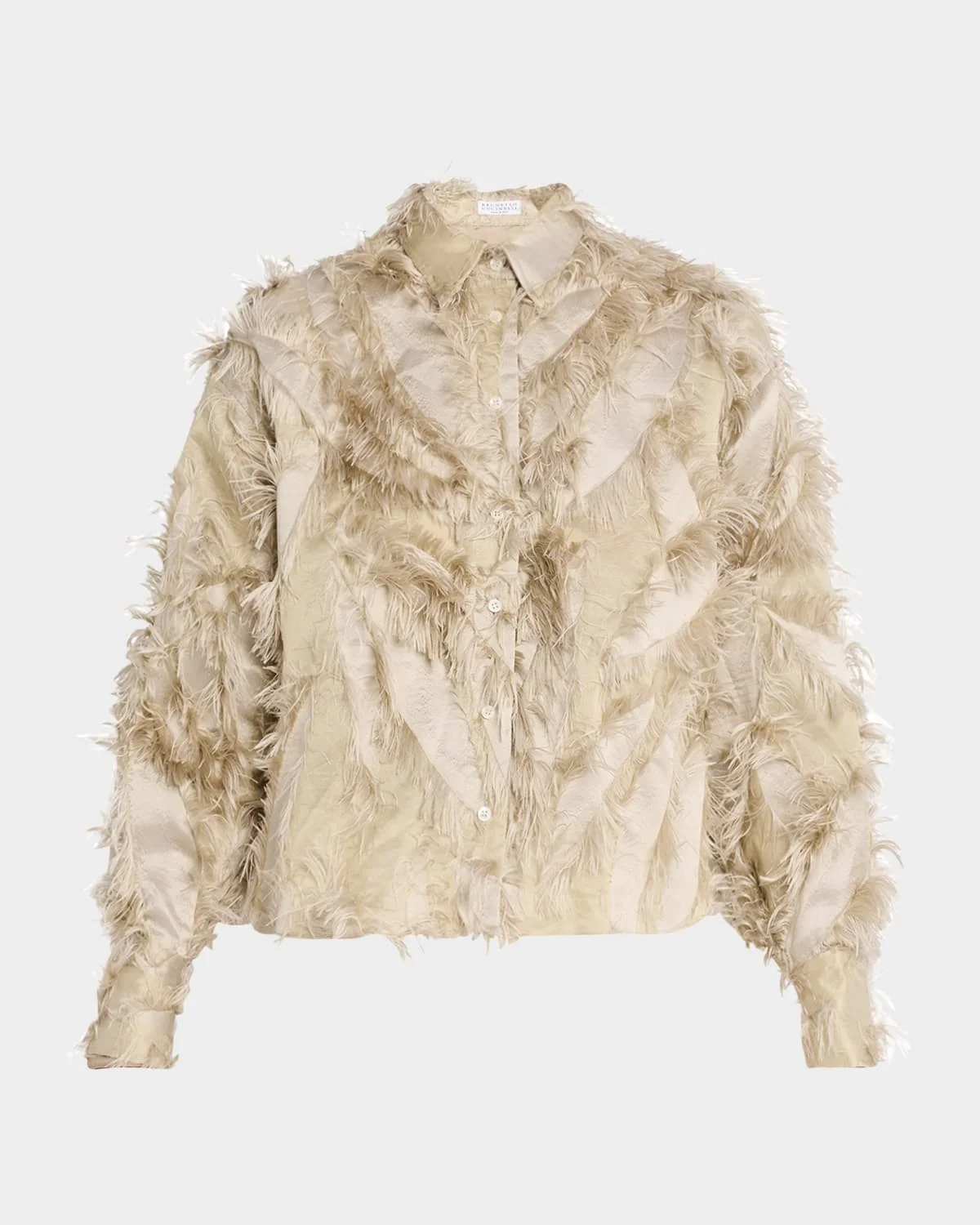 Fringed Fil Coupe Jacquard Bomber Jacket - 1