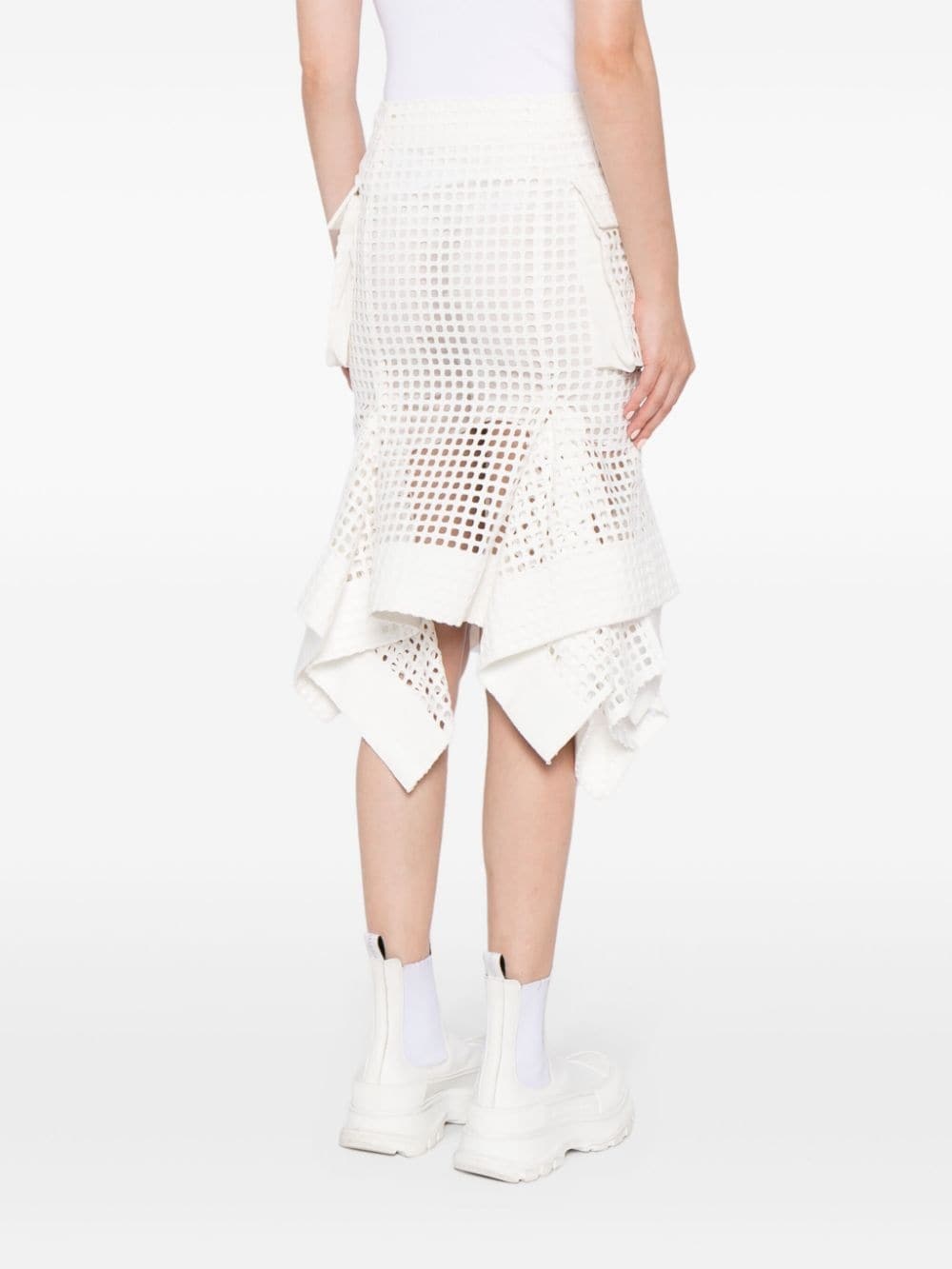 handkerchief cotton midi skirt - 4
