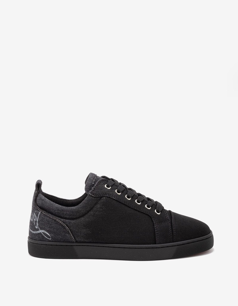 Christian Louboutin Christian Louboutin Fun Louis Junior Black Denim Trainers outlook