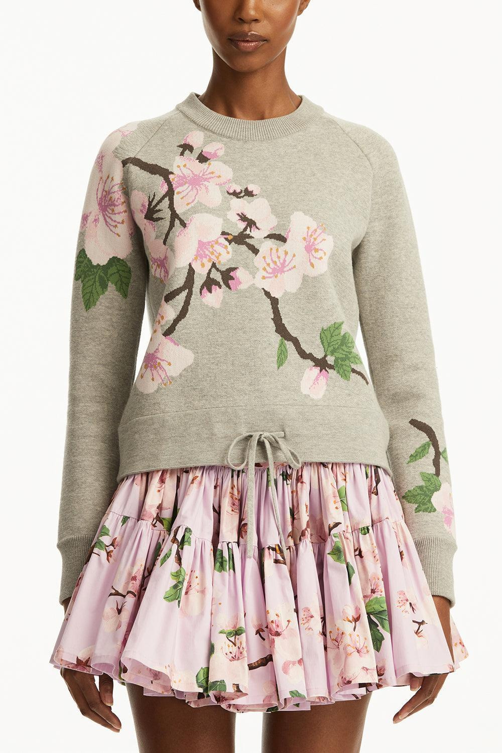 Cherry Blossom Drawstring Pullover - 2
