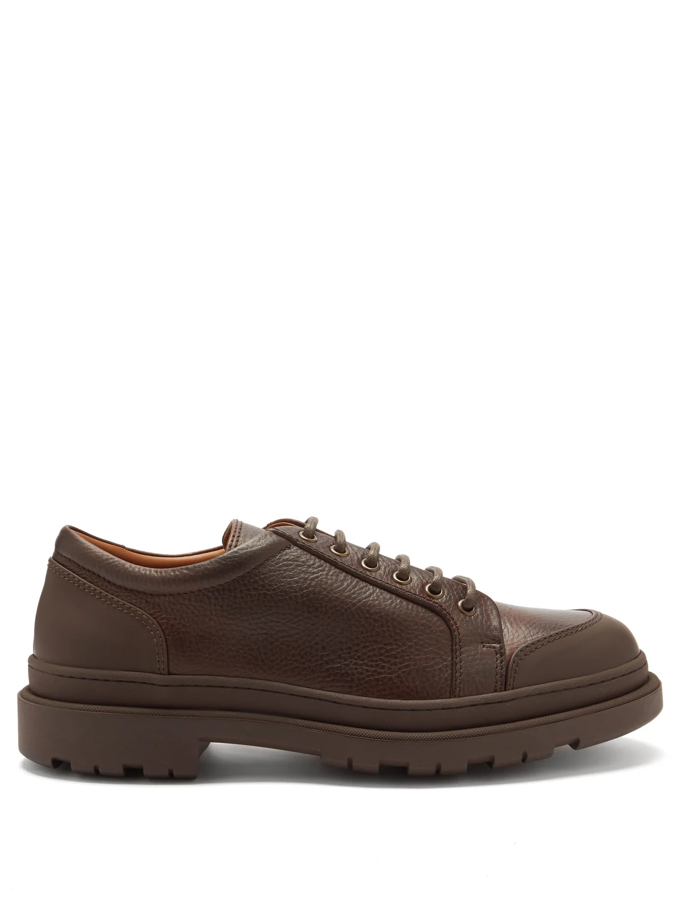 Chunky-sole grained-leather derby shoes - 1