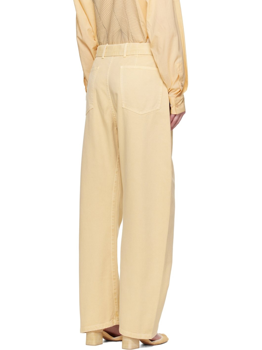 Yellow Twisted Belted Jeans - 3