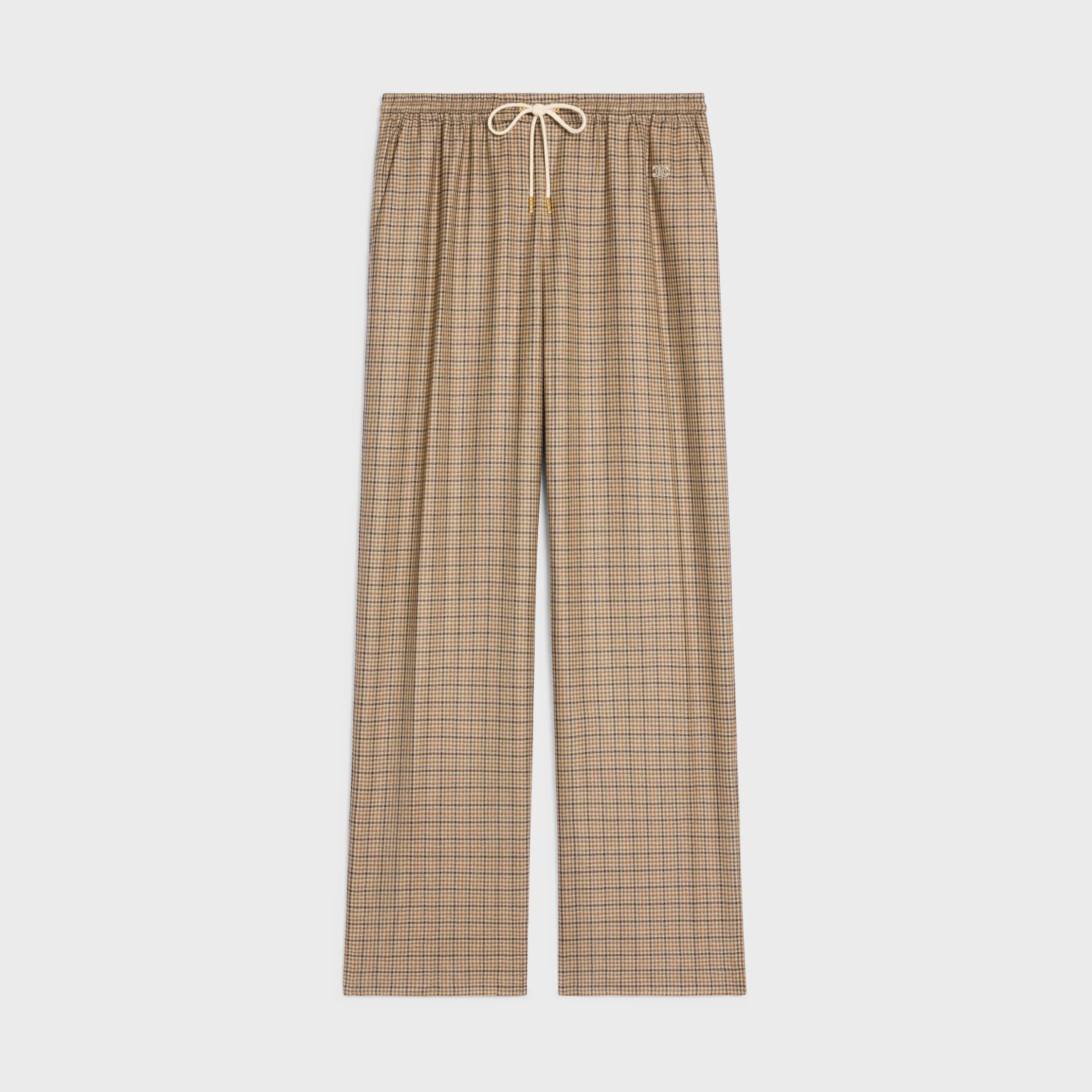 jogging pants in checked cashmere - 1