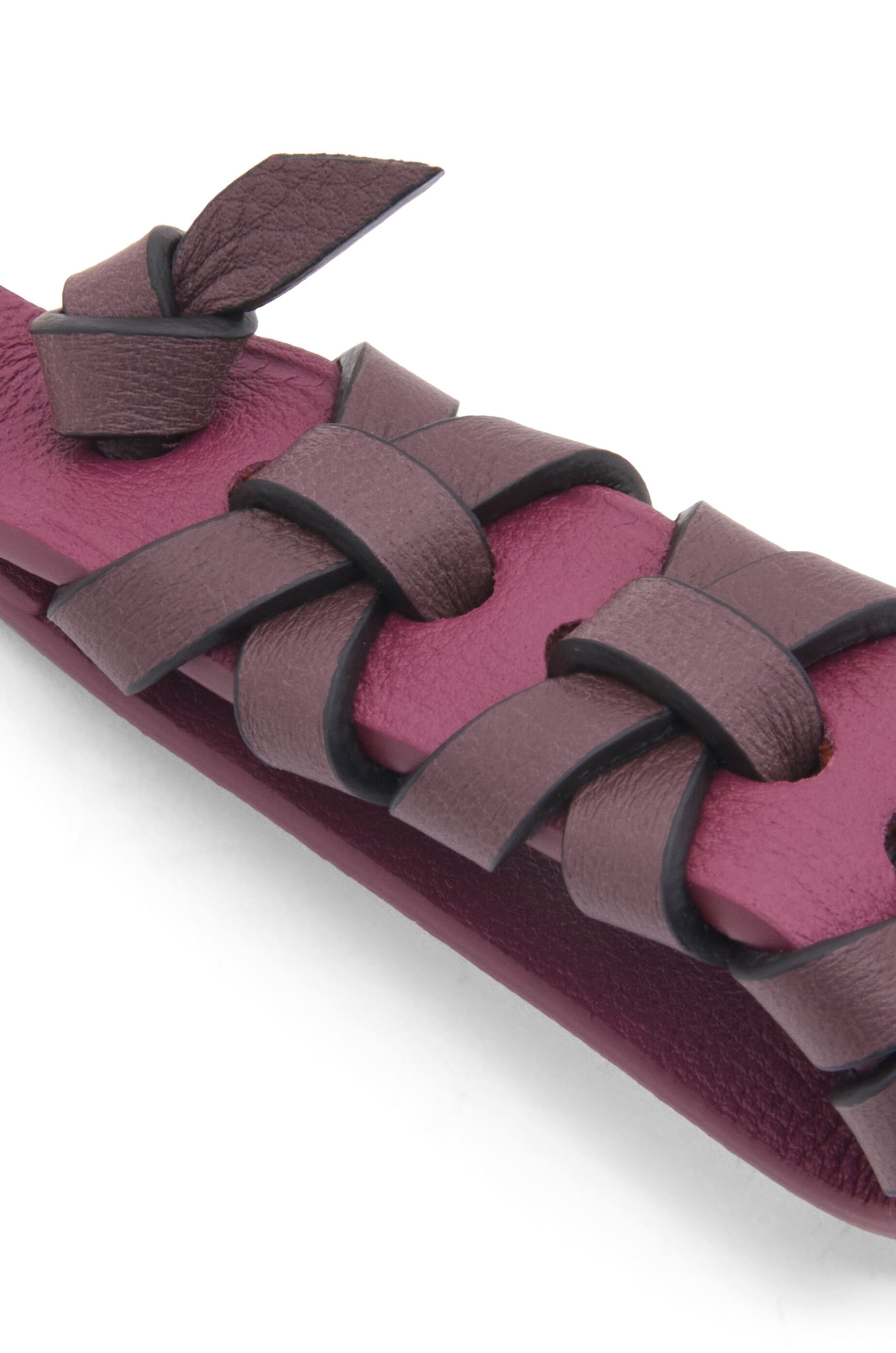 Cross braided keyring in classic calfskin - 3