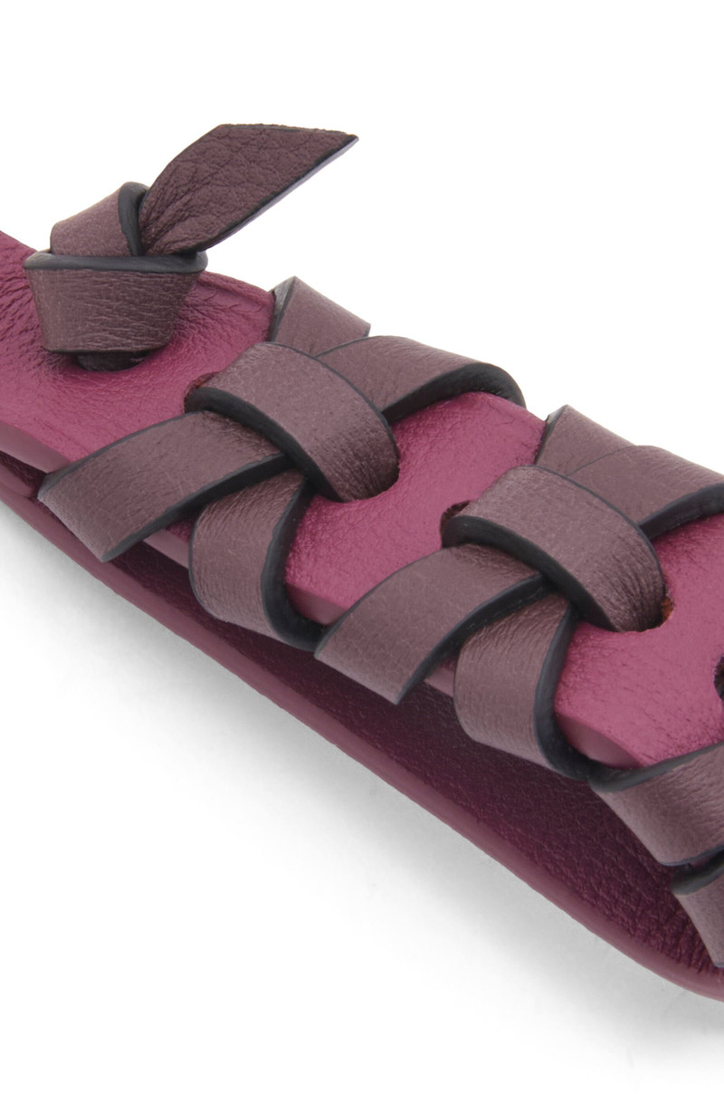 Cross braided keyring in classic calfskin 3