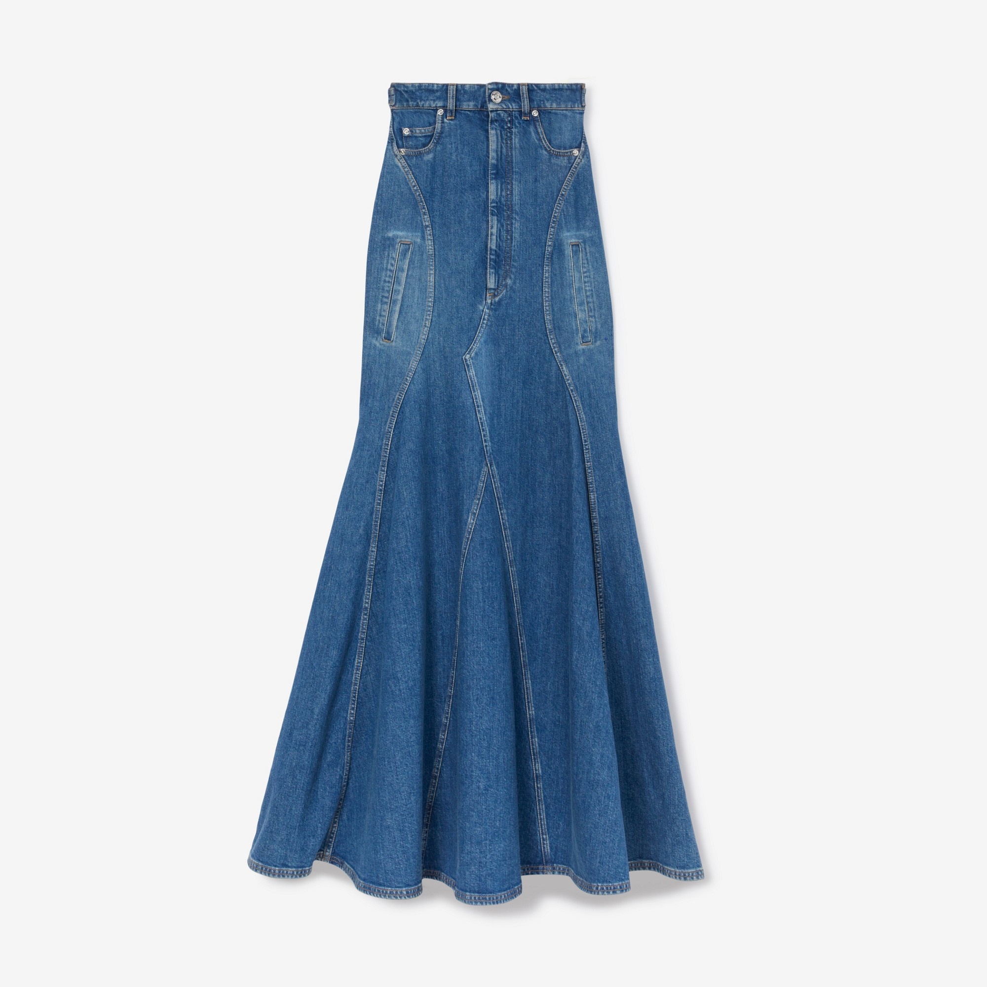 Denim Floor-length Skirt - 1