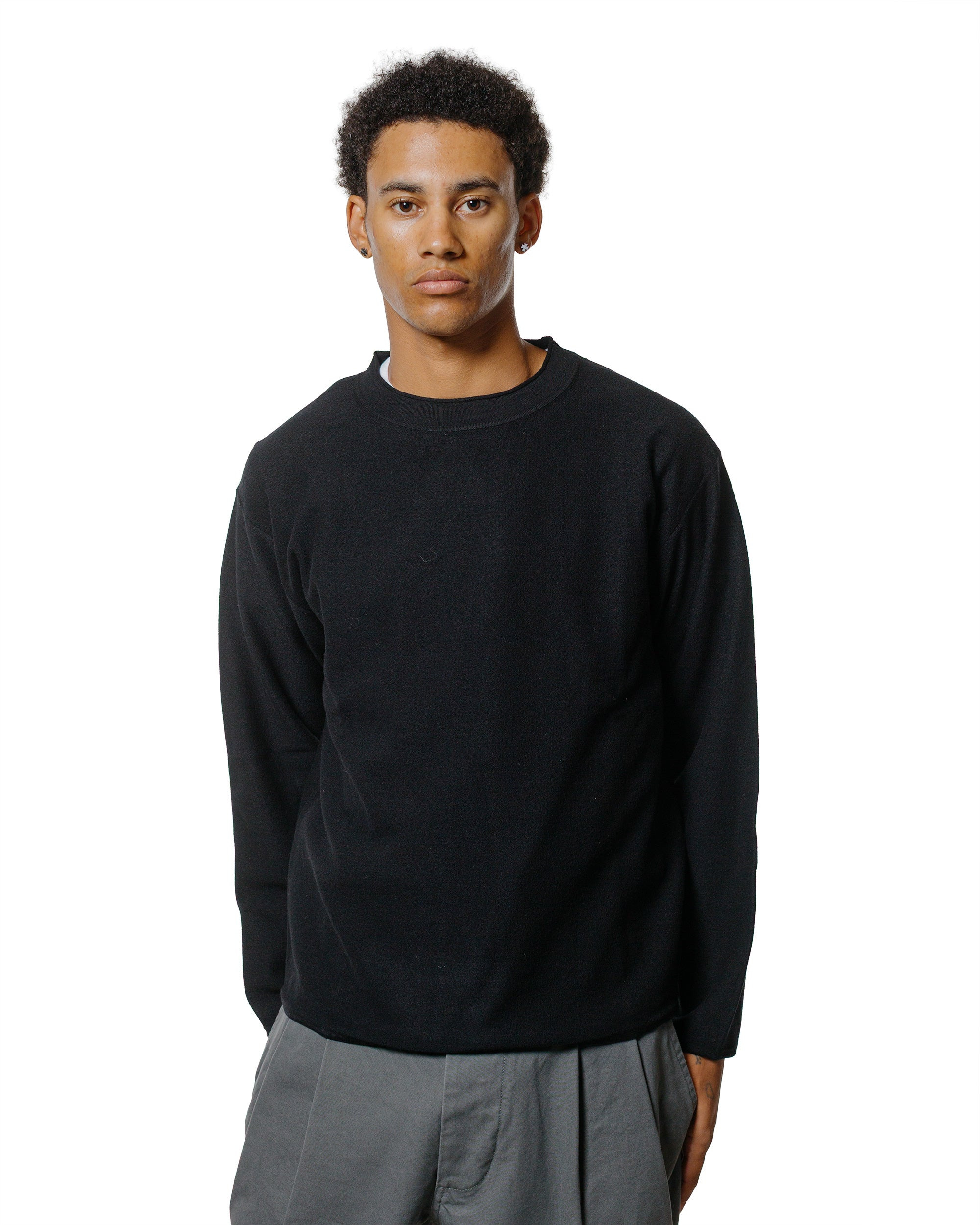 Felted Crew Neck Fine Felted Merino Black - 2