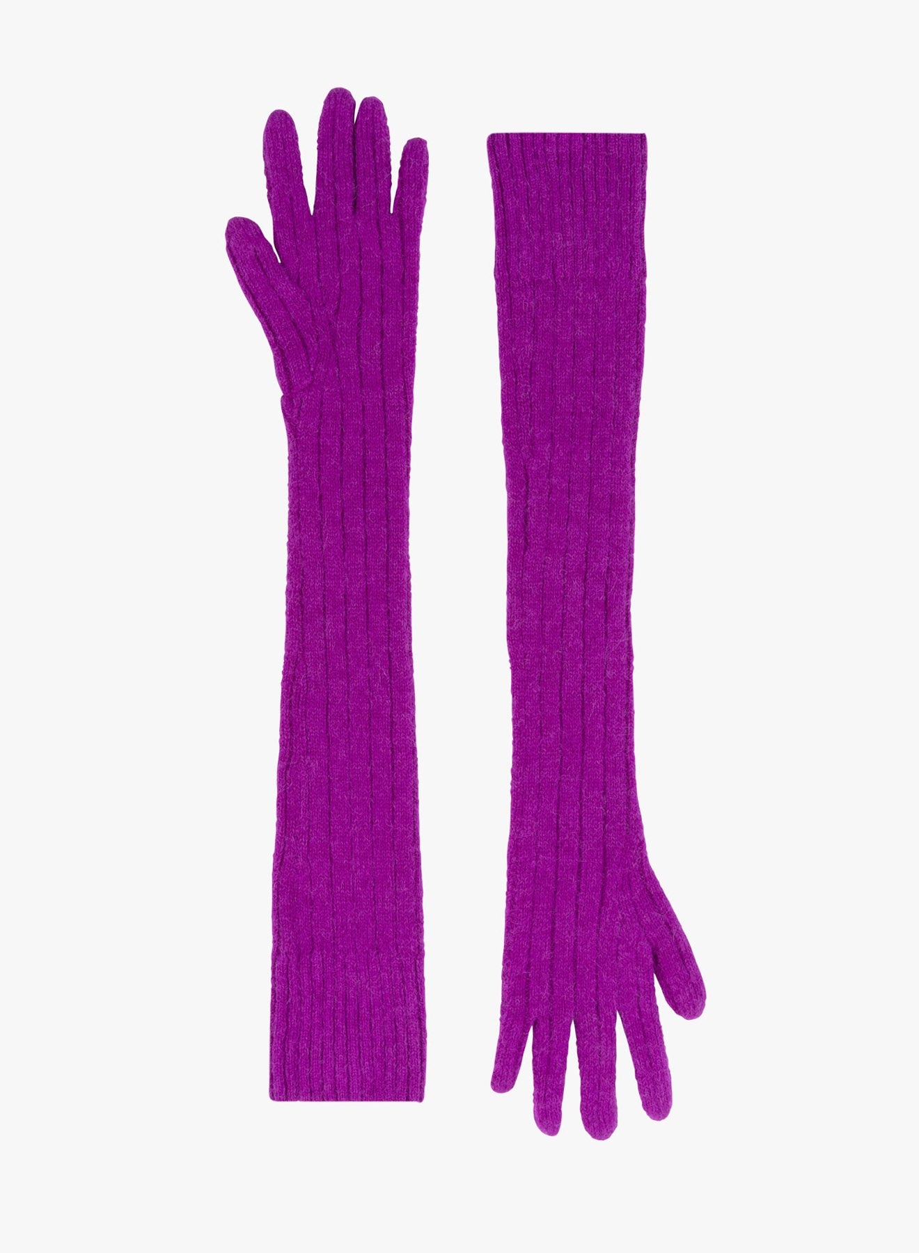 LONG RIB KNIT GLOVES - 1